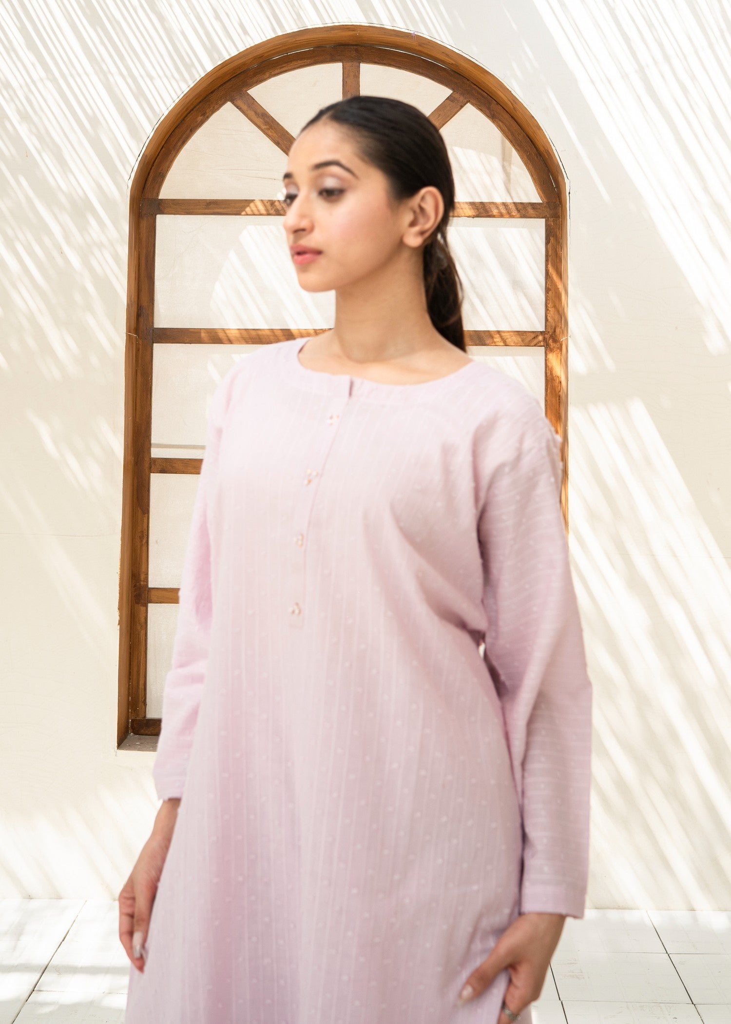 cotton Kurta Set in Lilac