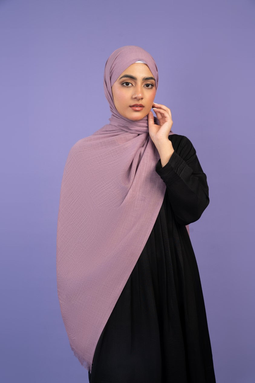 slub lawn Hijab in Mauve