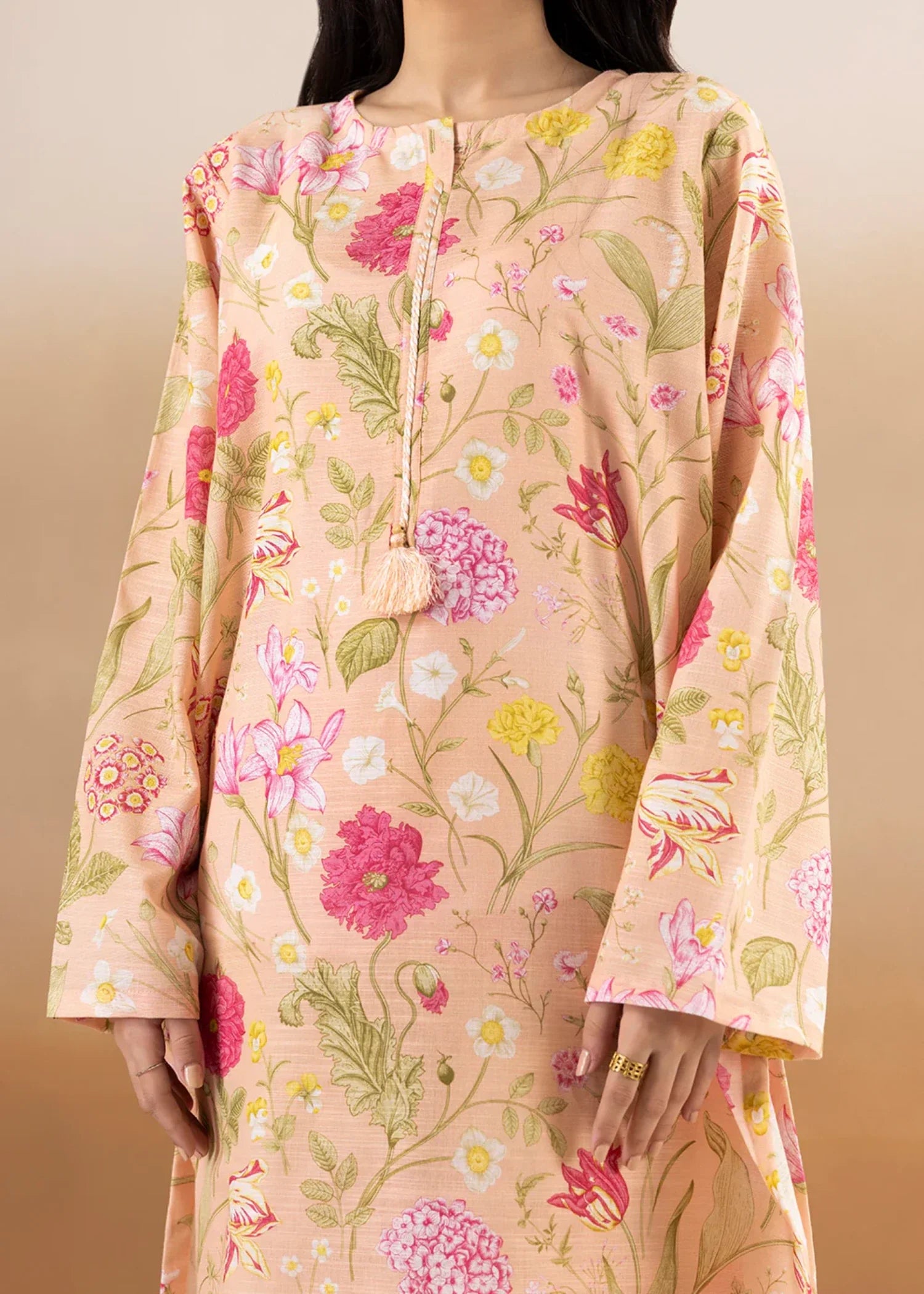 khaddar Co Ord Sets in Peach orange