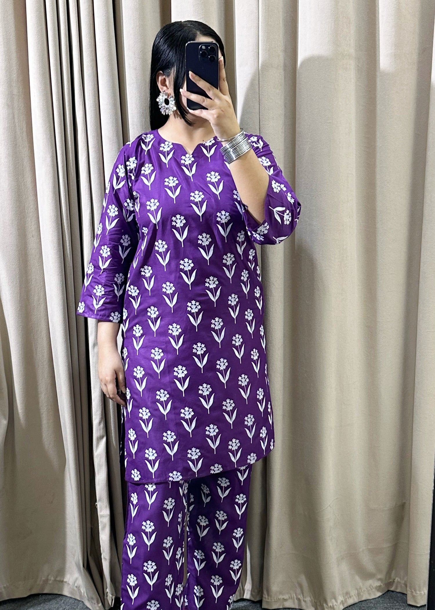 linen Co Ord Sets in Purple heart