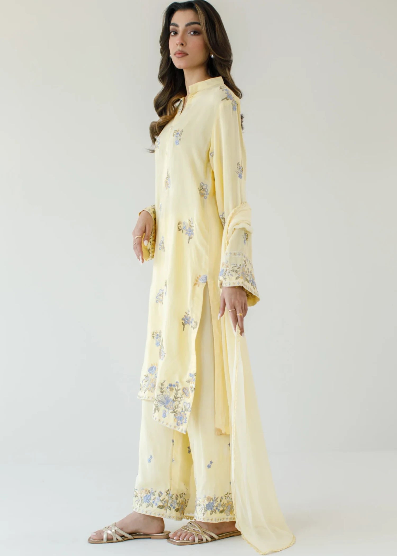 raw silk Kurta Set in Butter