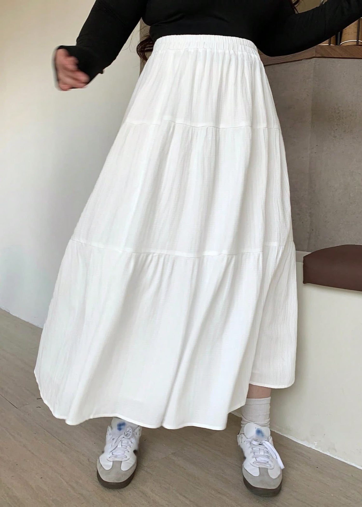 linen Skirt in White