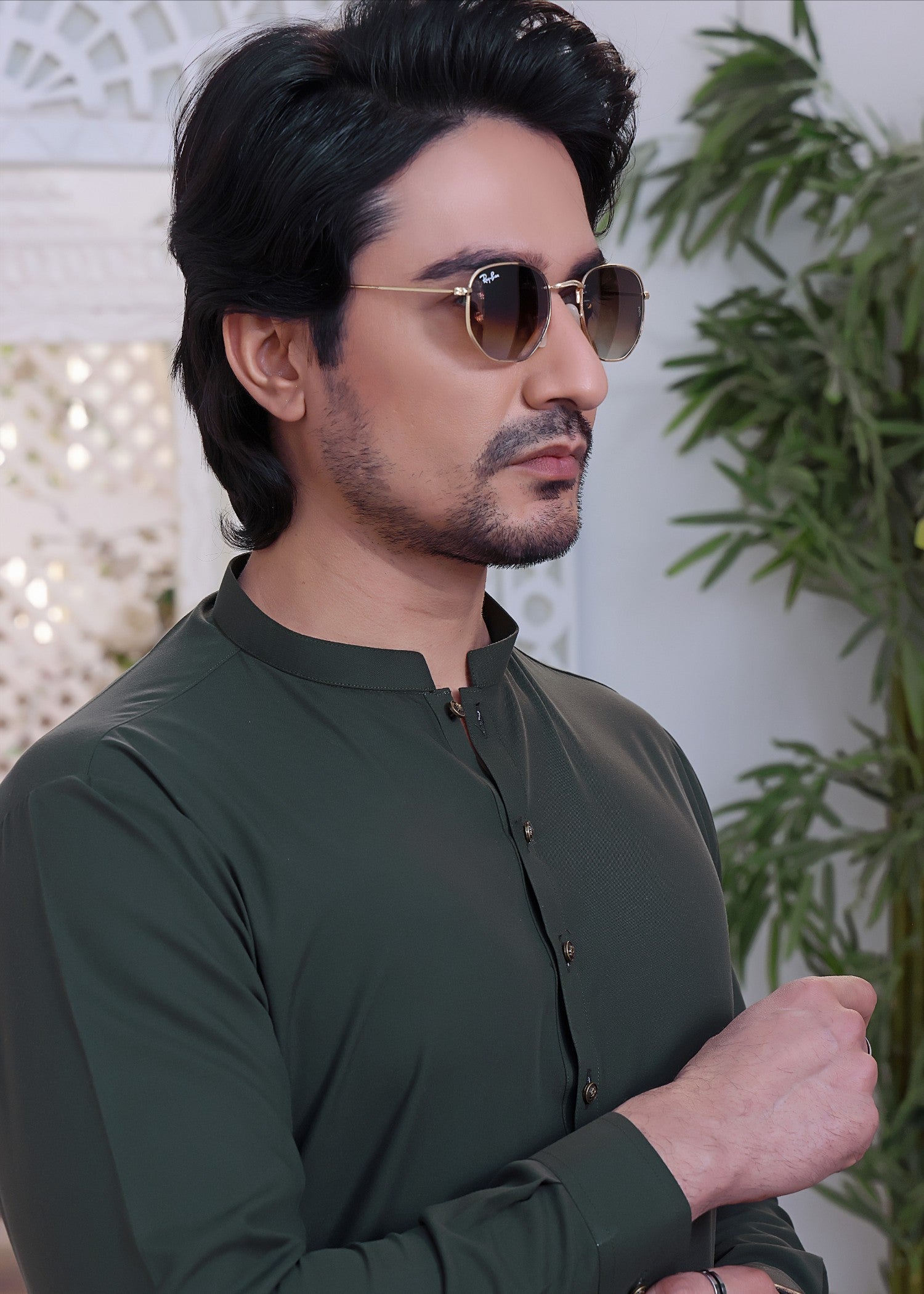 wash & wear Shalwar Kameez in Green by The Great Masters (TGM)