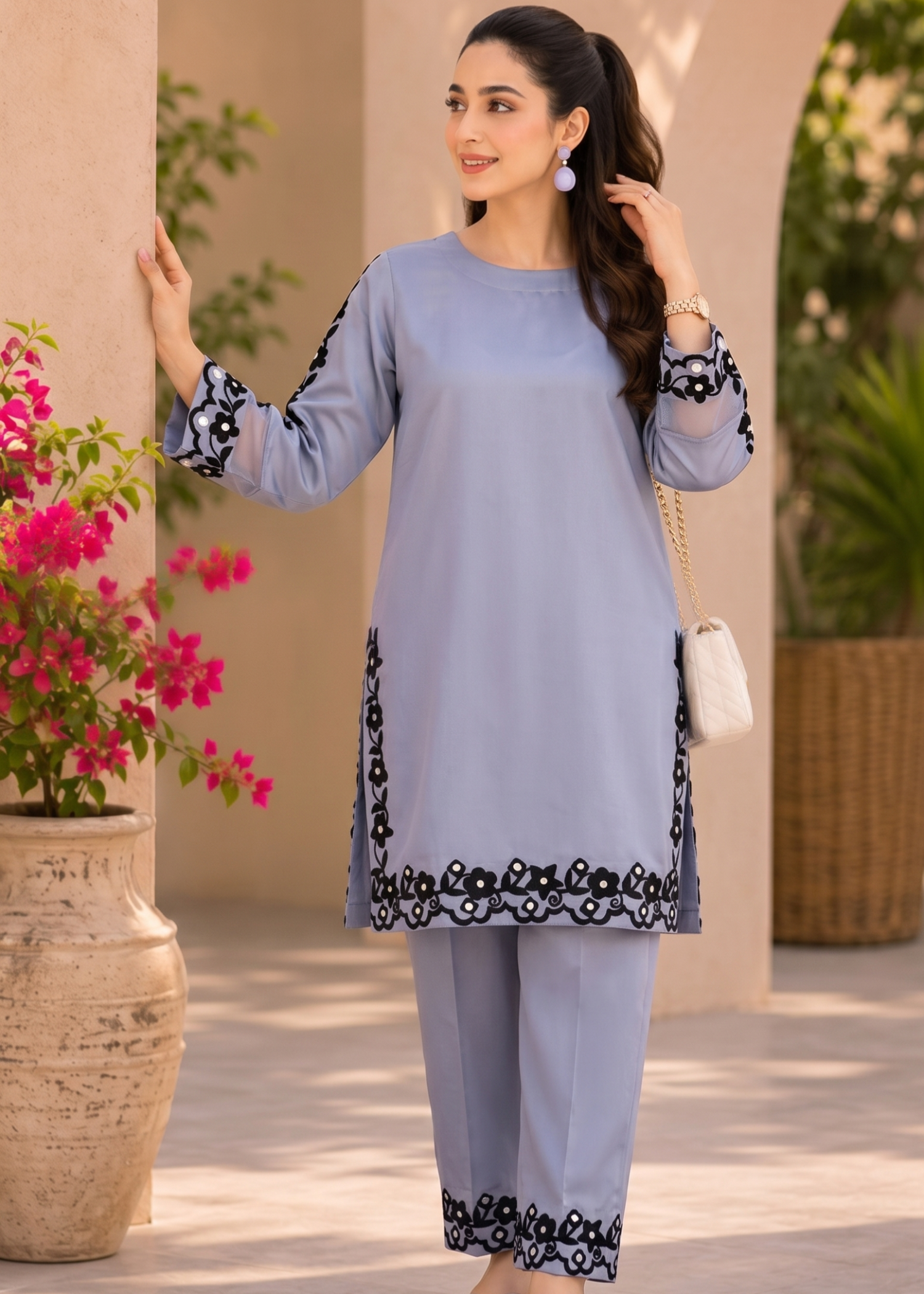 cotton Co Ord Sets in Lavender grey