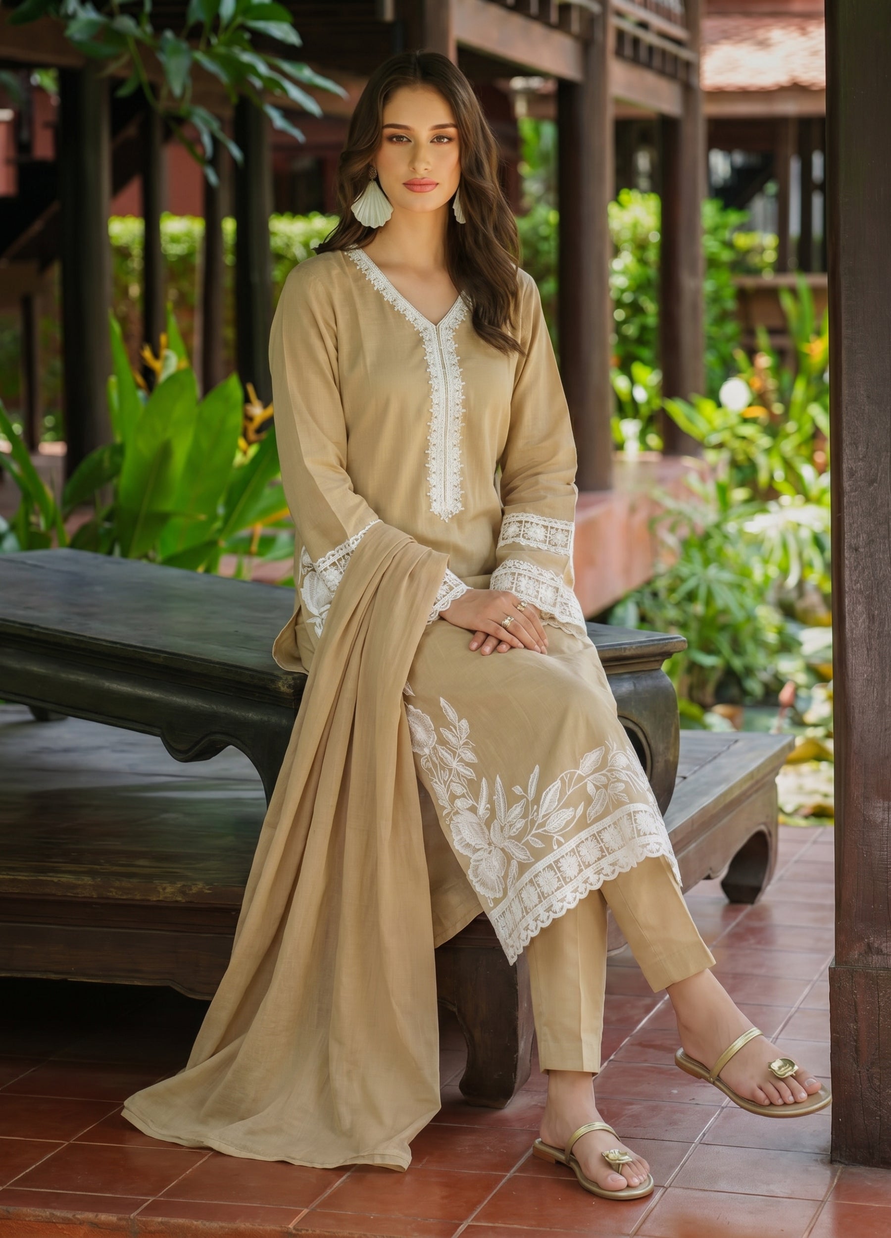 linen Kurta Set in Flax