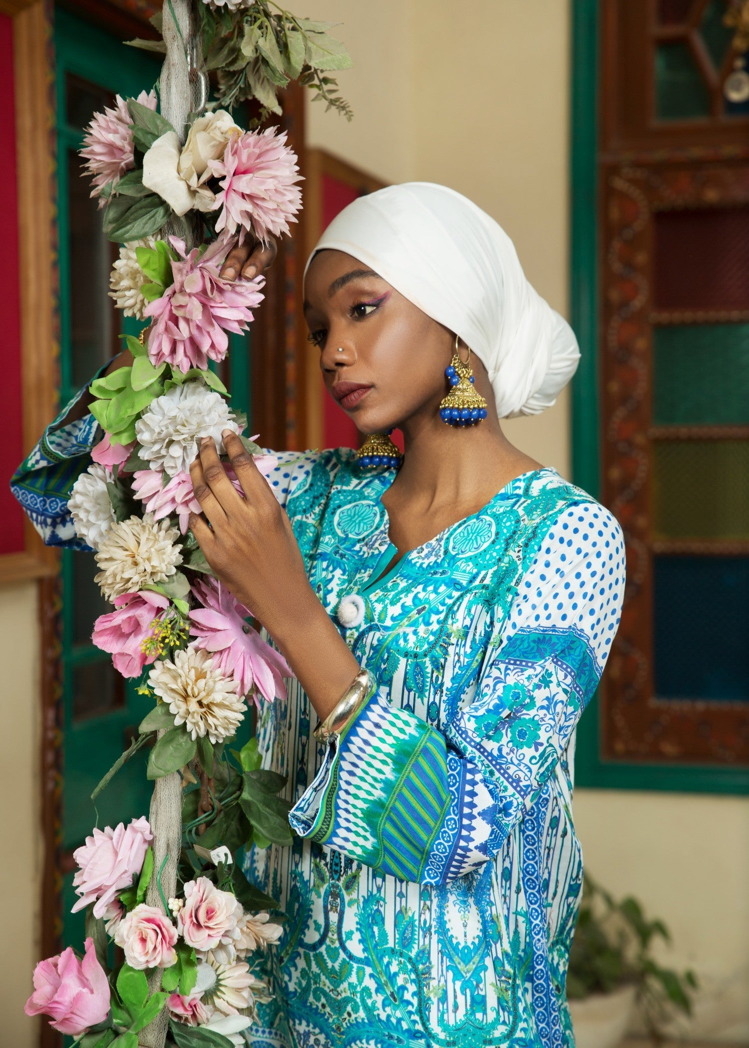 lawn Kurti in Sky blue