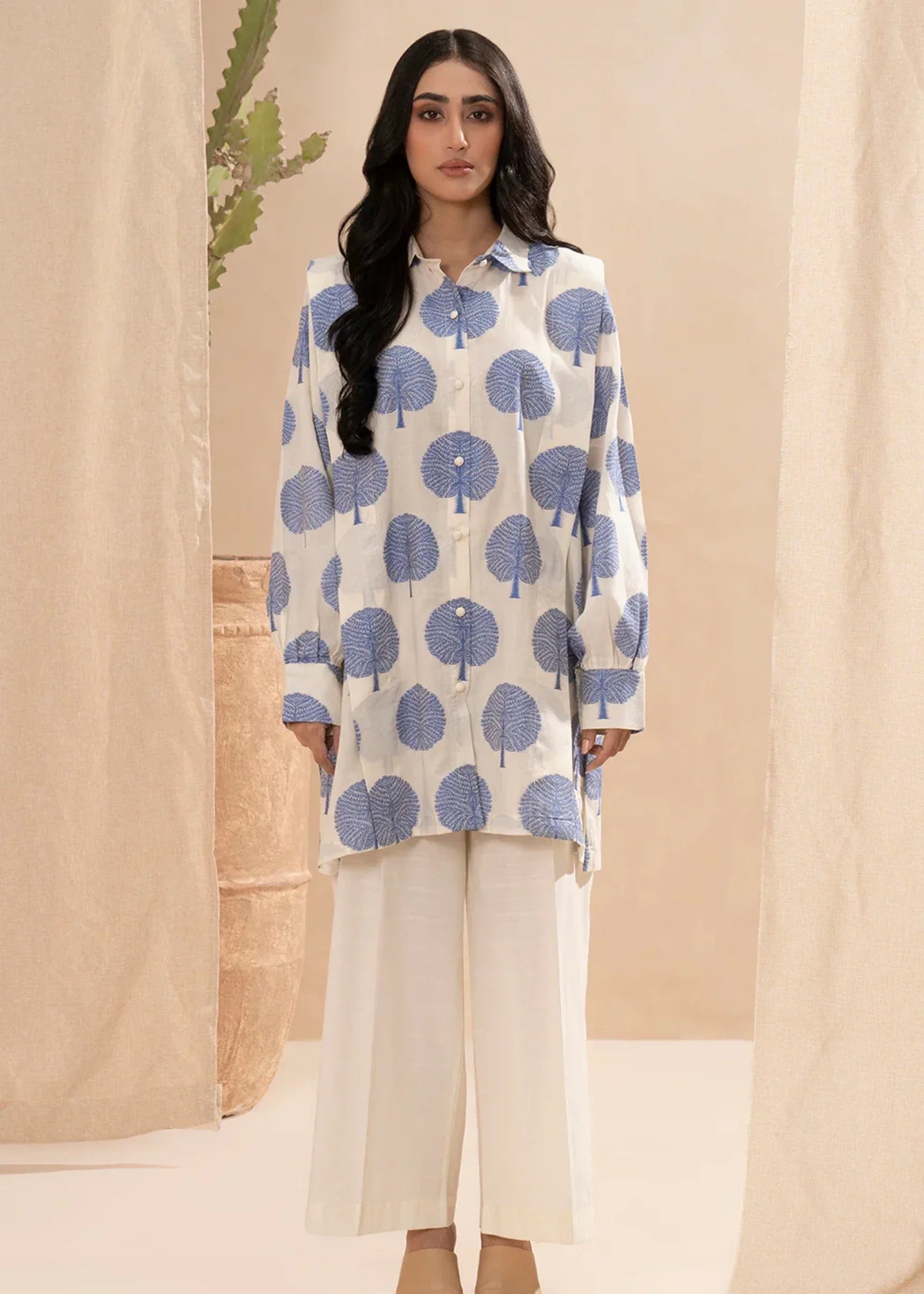 jacquard Tunic in White