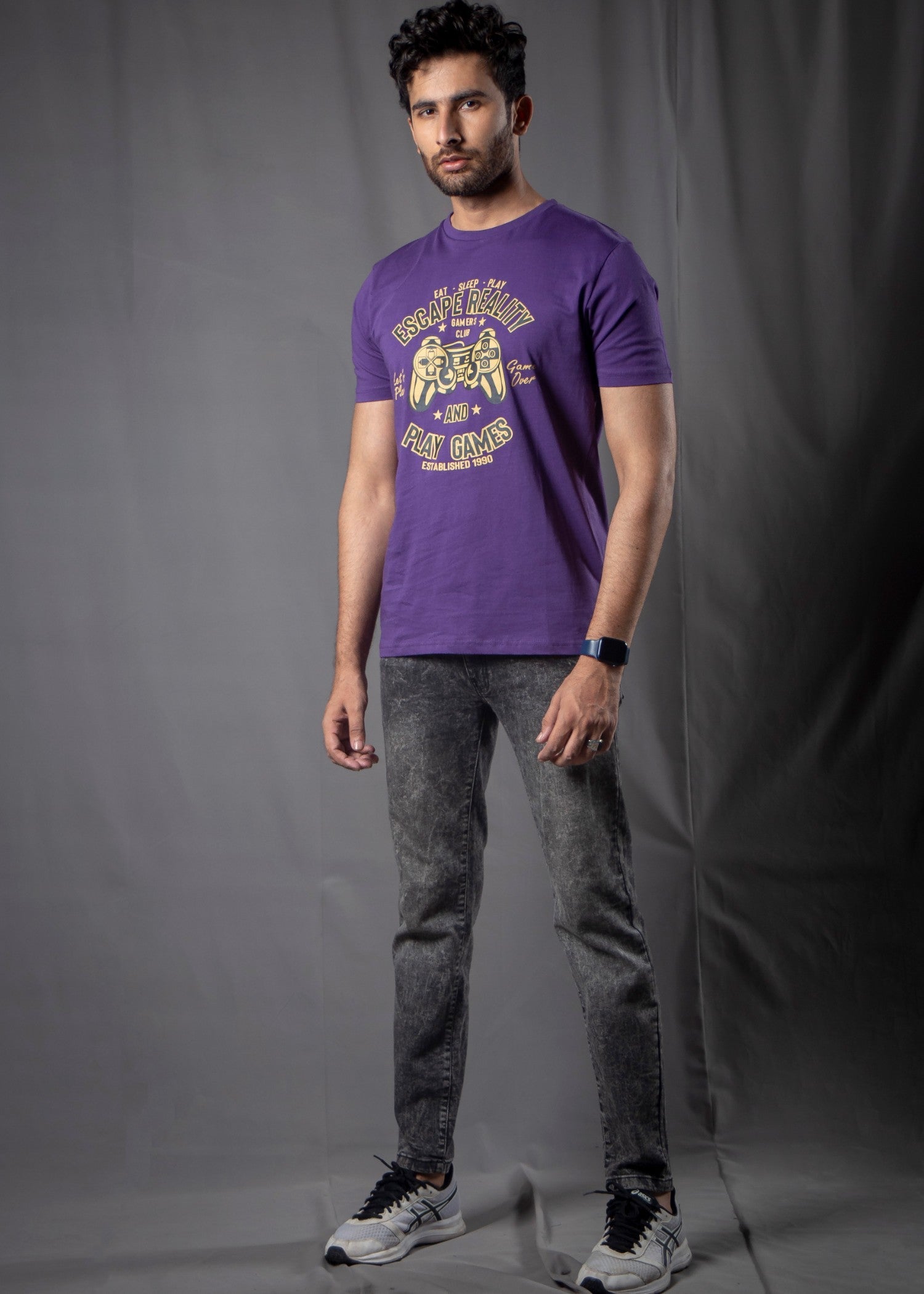 cotton T Shirt in Purple