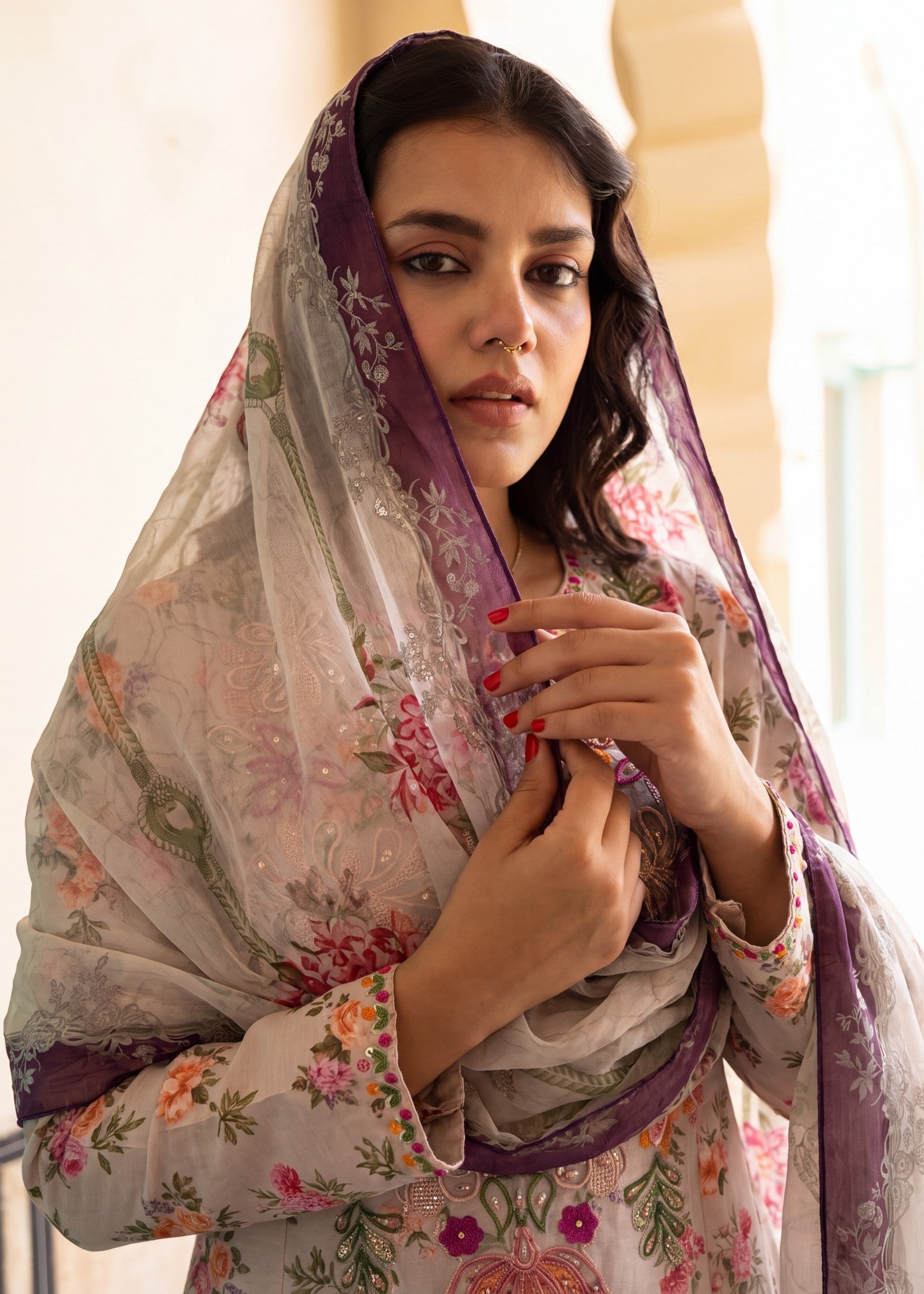 lawn Pishwas in Pastel pink