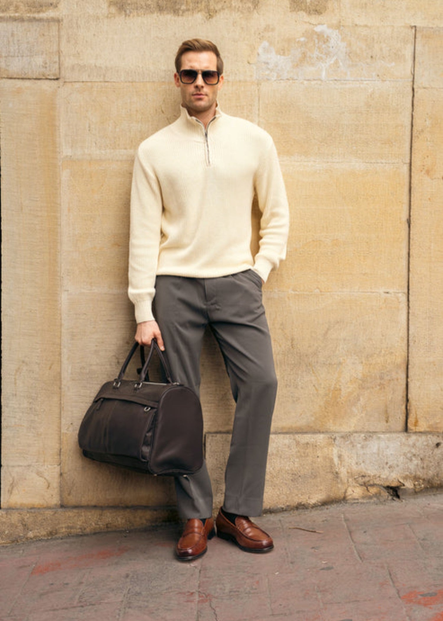 cotton Sweater in Beige