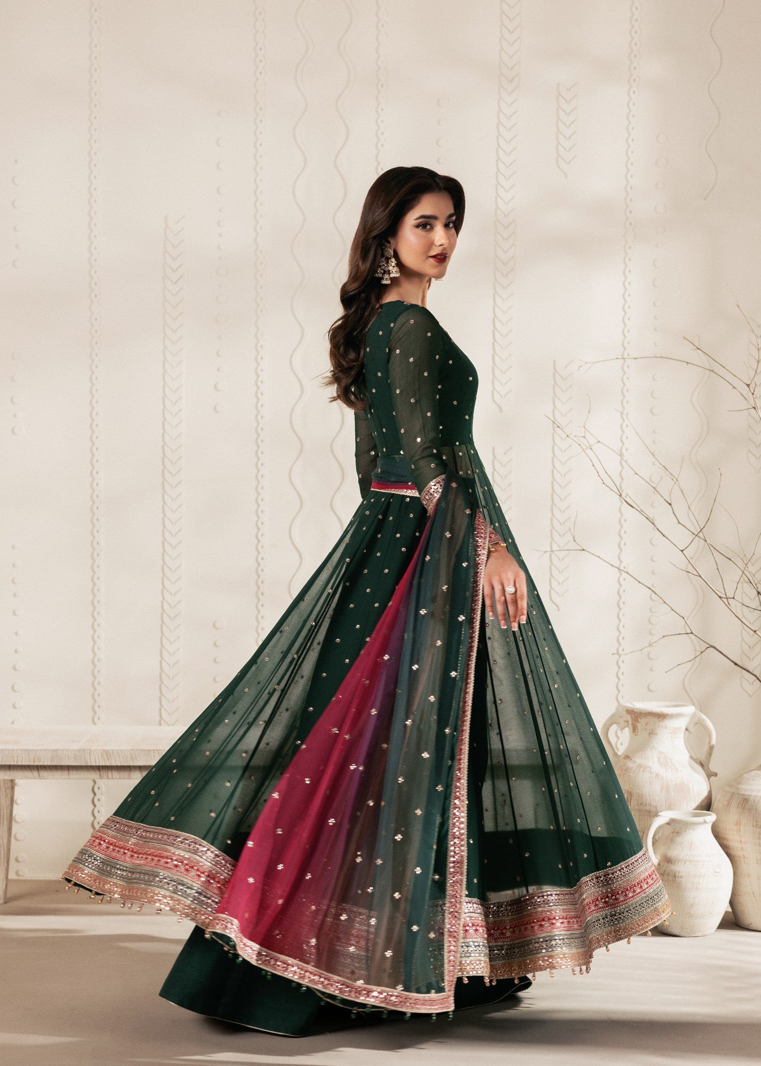 chiffon Maxi in Green