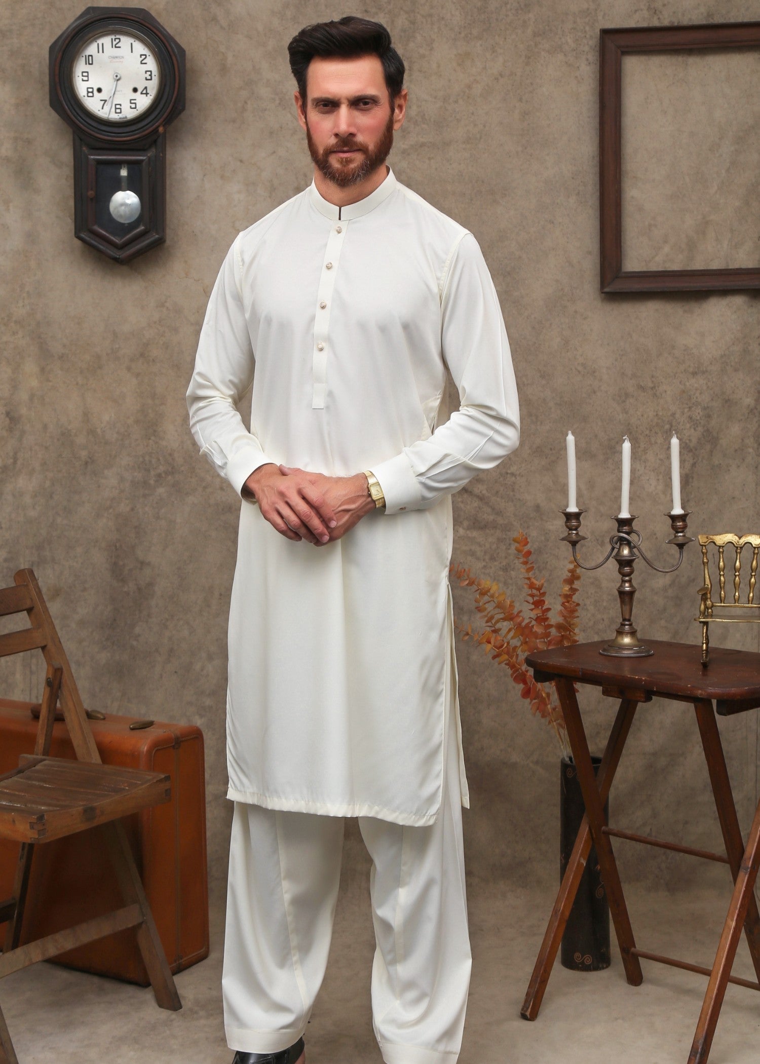 boski Shalwar Kameez in Off-white