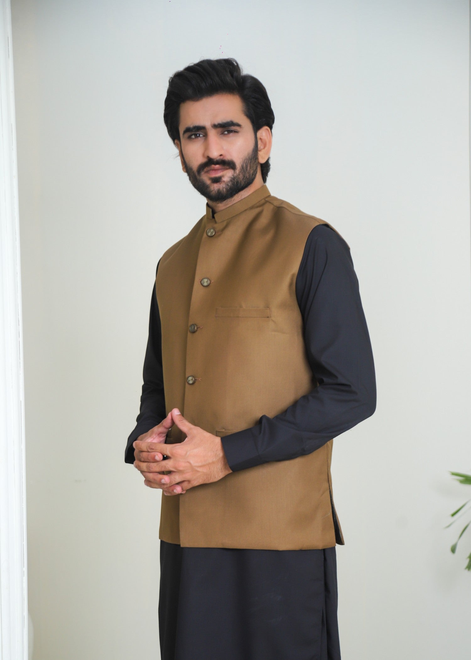 suiting Waistcoat in Golden brown