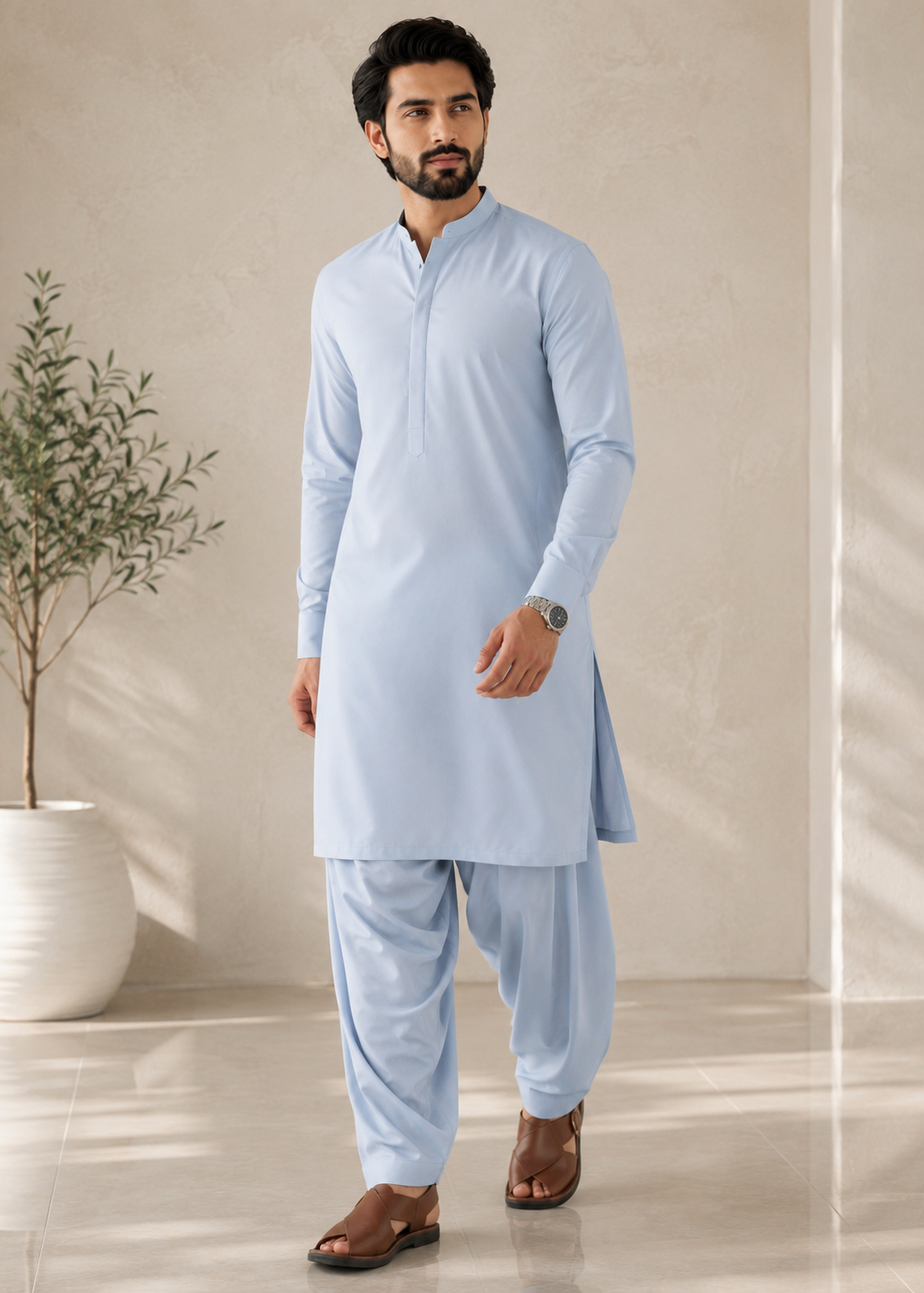 wash & wear Unstitched in Sky