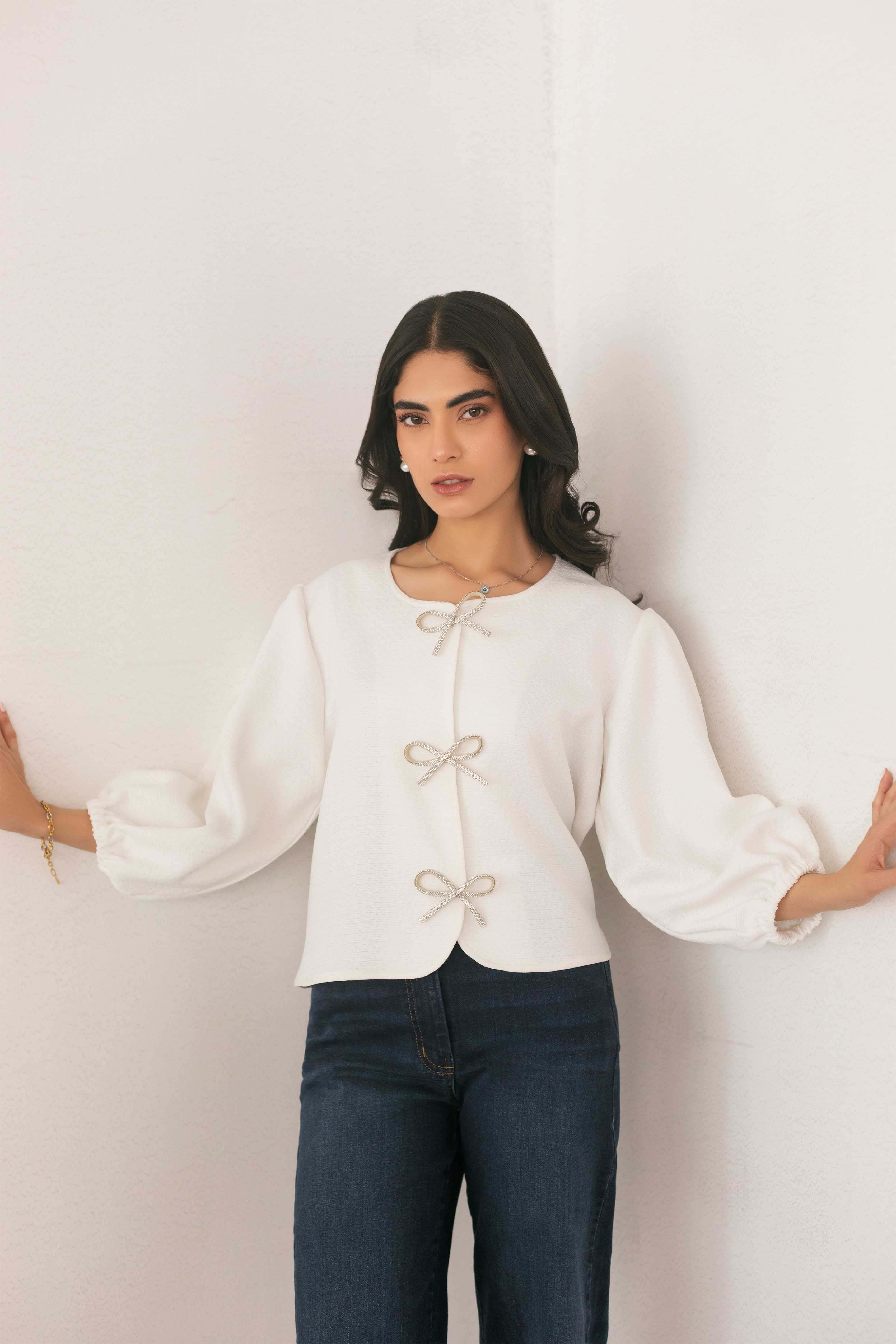 satin polyester Top in Cream