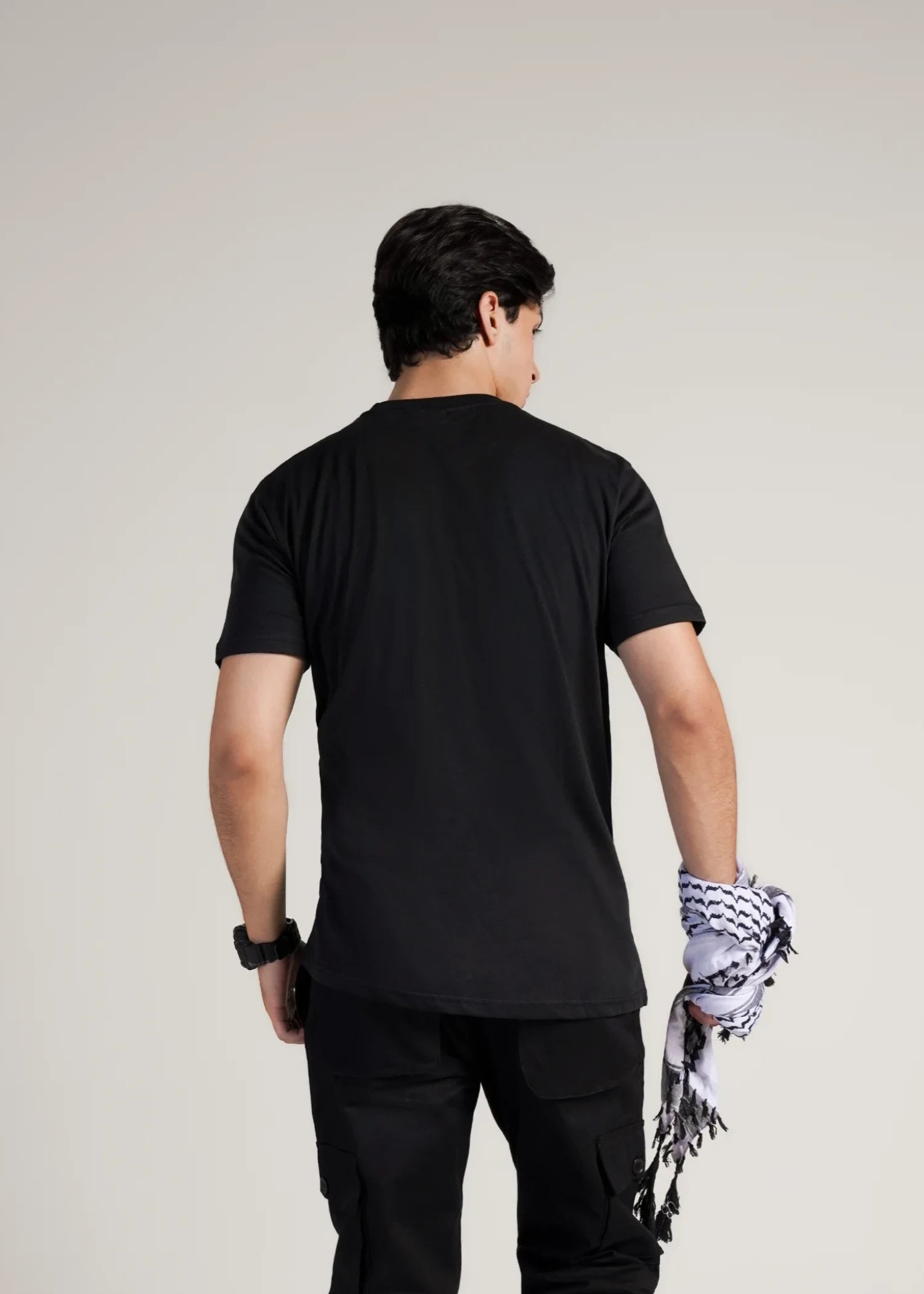 cotton jersey T Shirt in Black