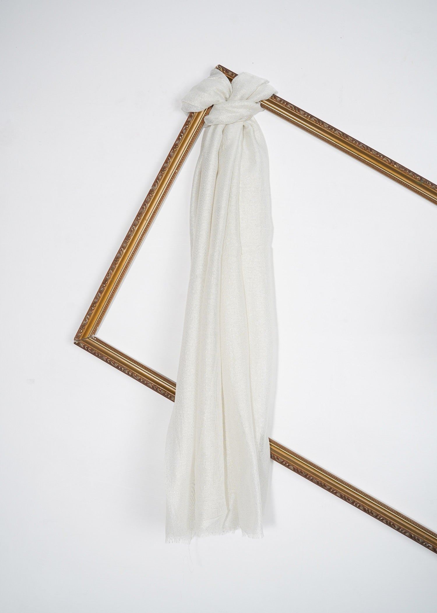 zari lawn Hijab in White