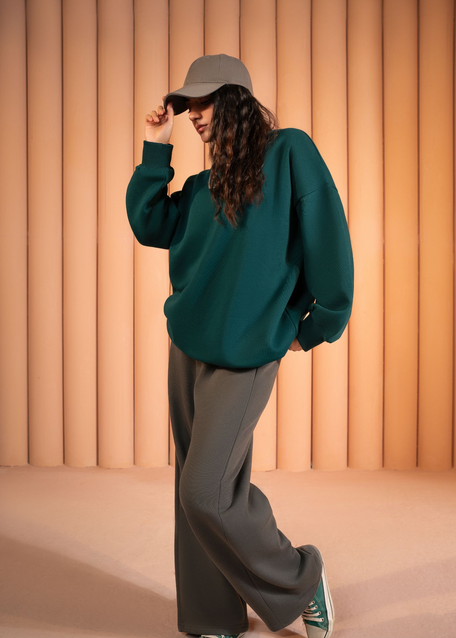 fleece Sweatshirt in Green