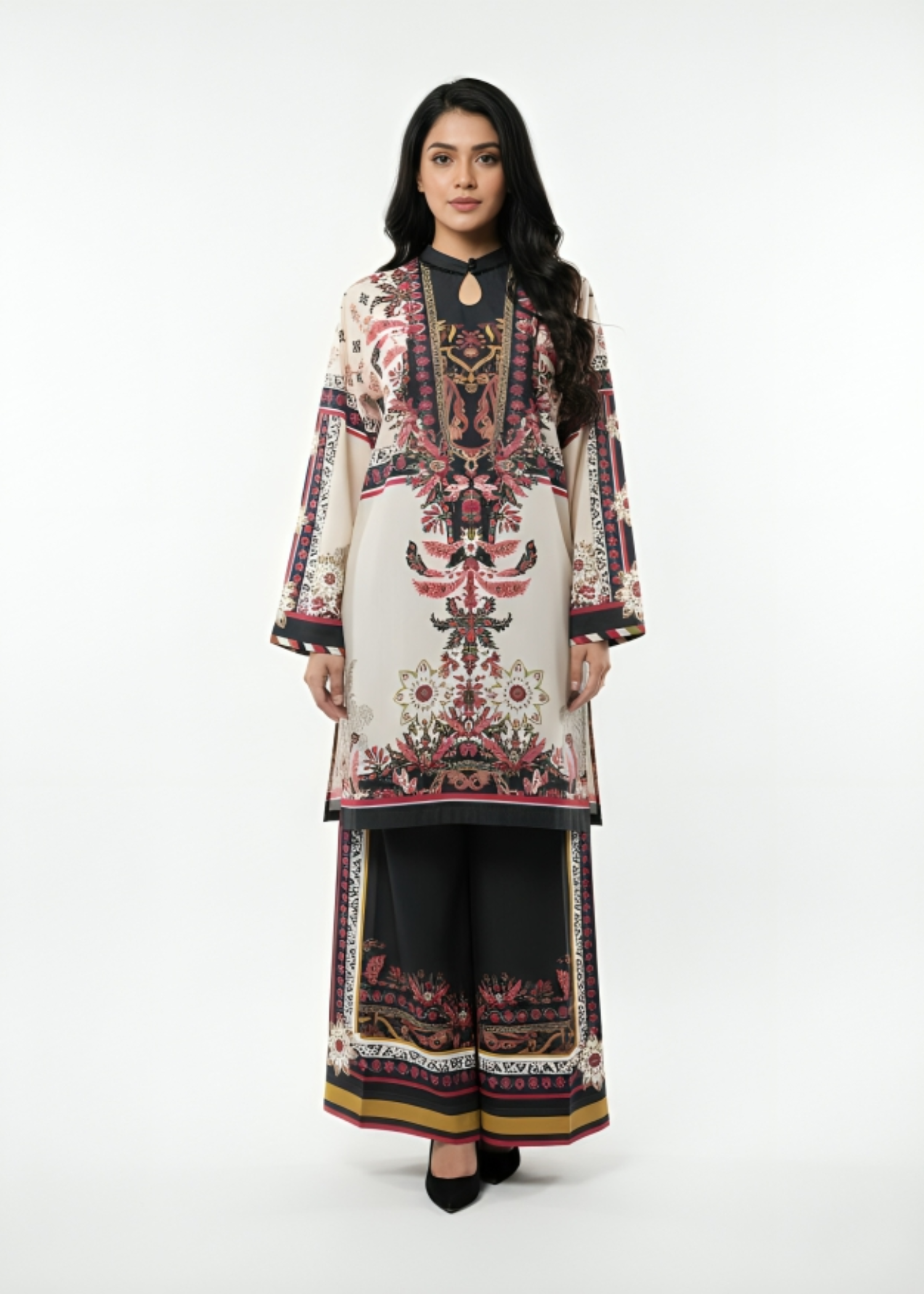 slub linen Co Ord Sets in Black, ivory