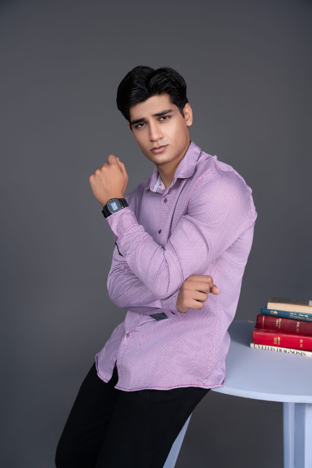 cotton viscose Casual Shirt in Lilac
