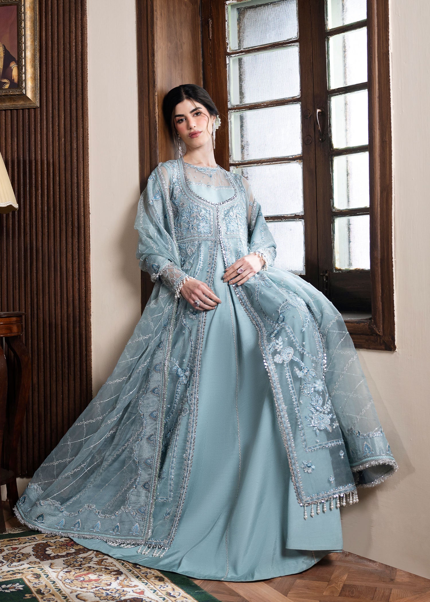 organza Gown in Ice blue
