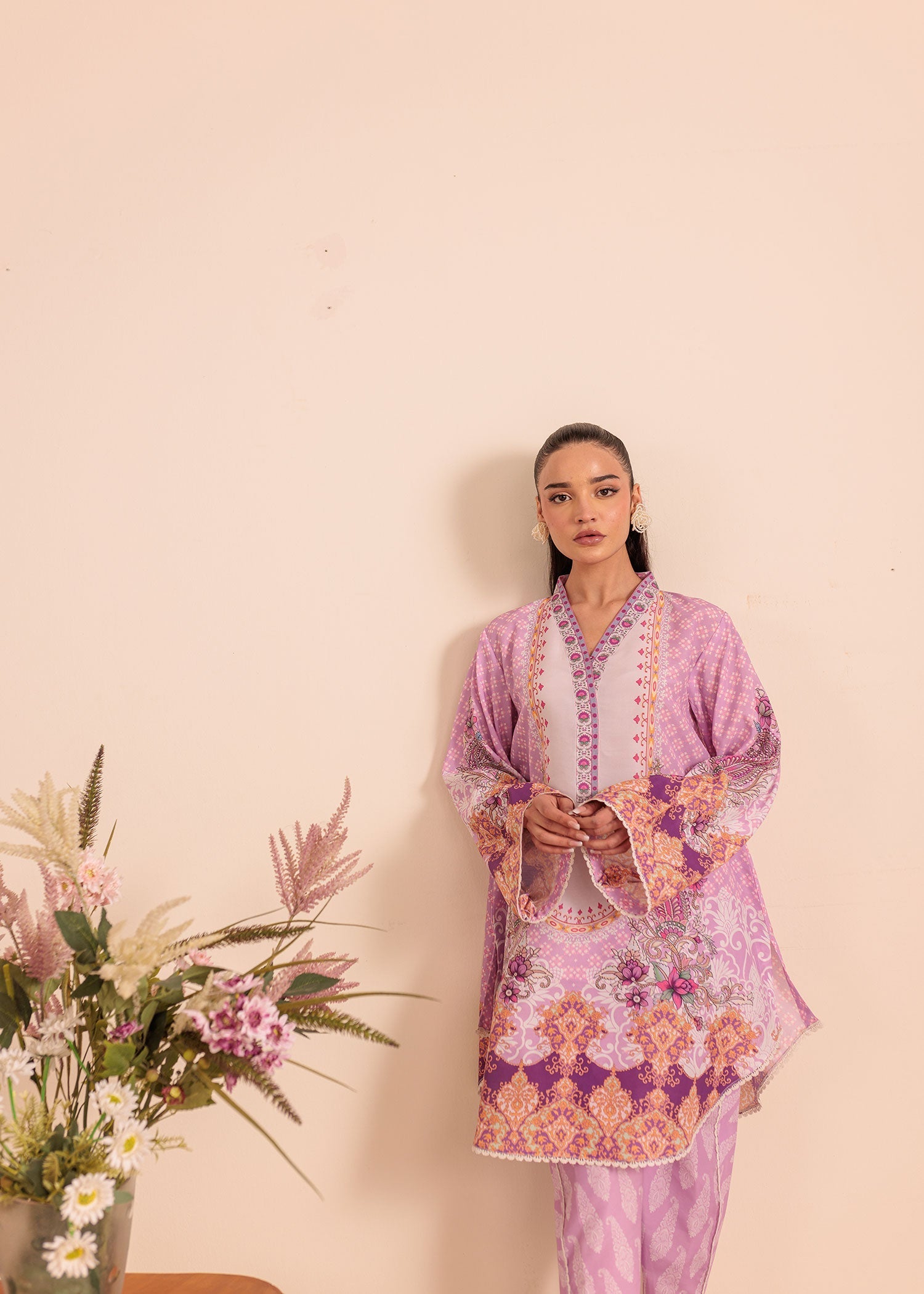 lawn Co Ord Sets in Lavender pink