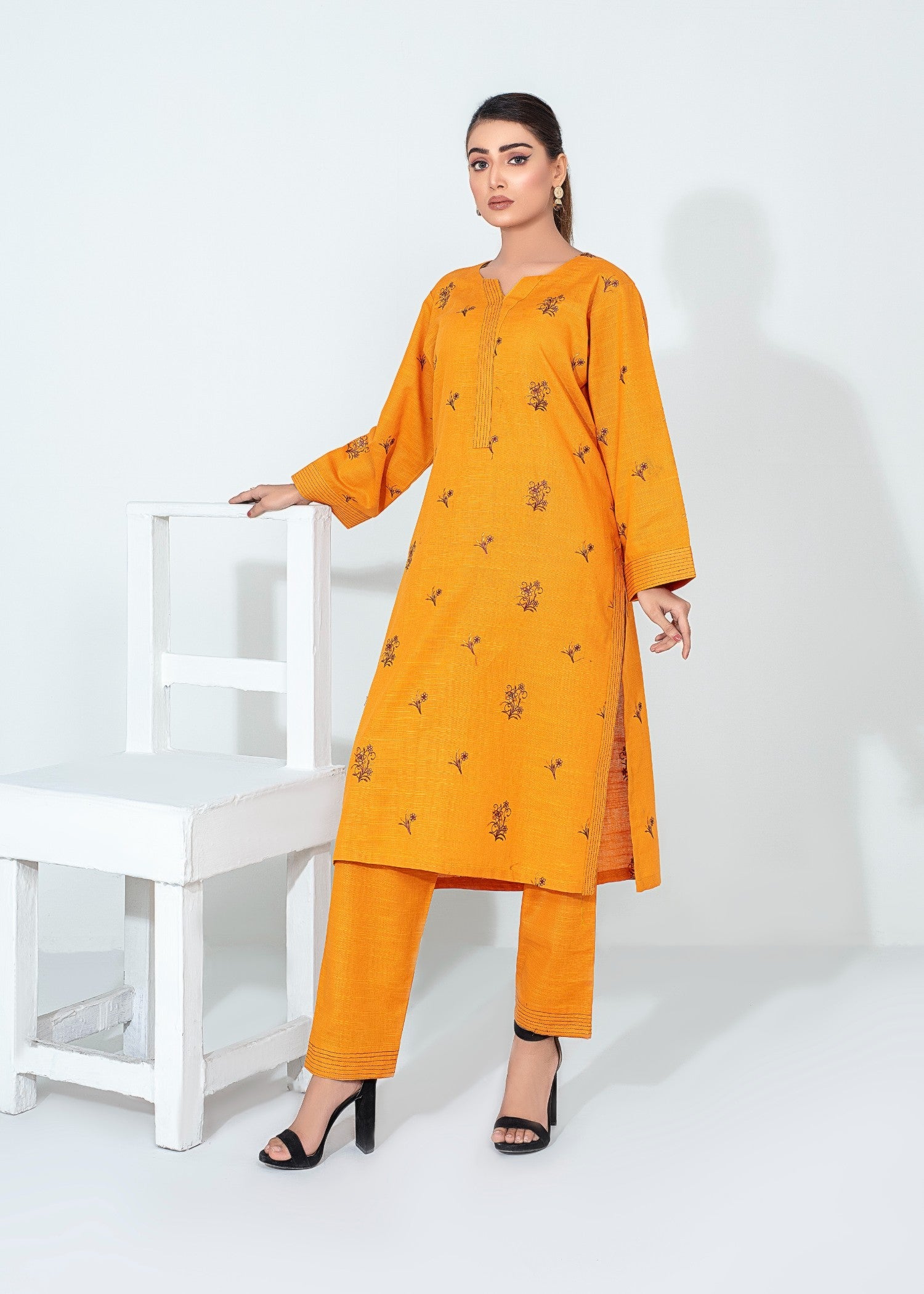khaddar Unstitched in Yellow