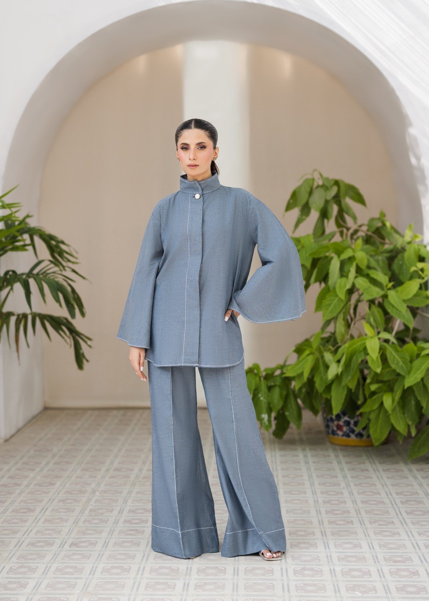 khaddar Co ord Sets in Grey