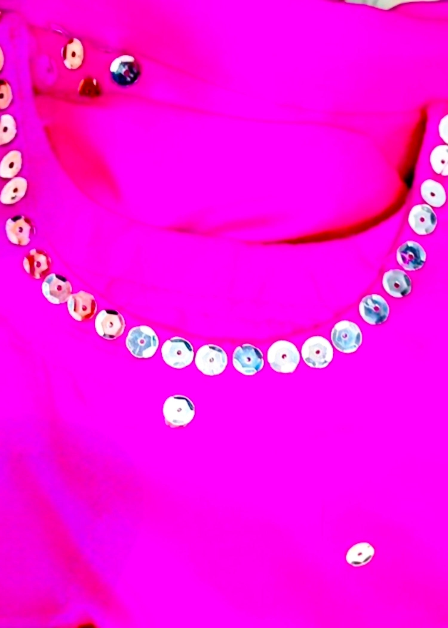 silk Kurta Set in Silver, shocking pink