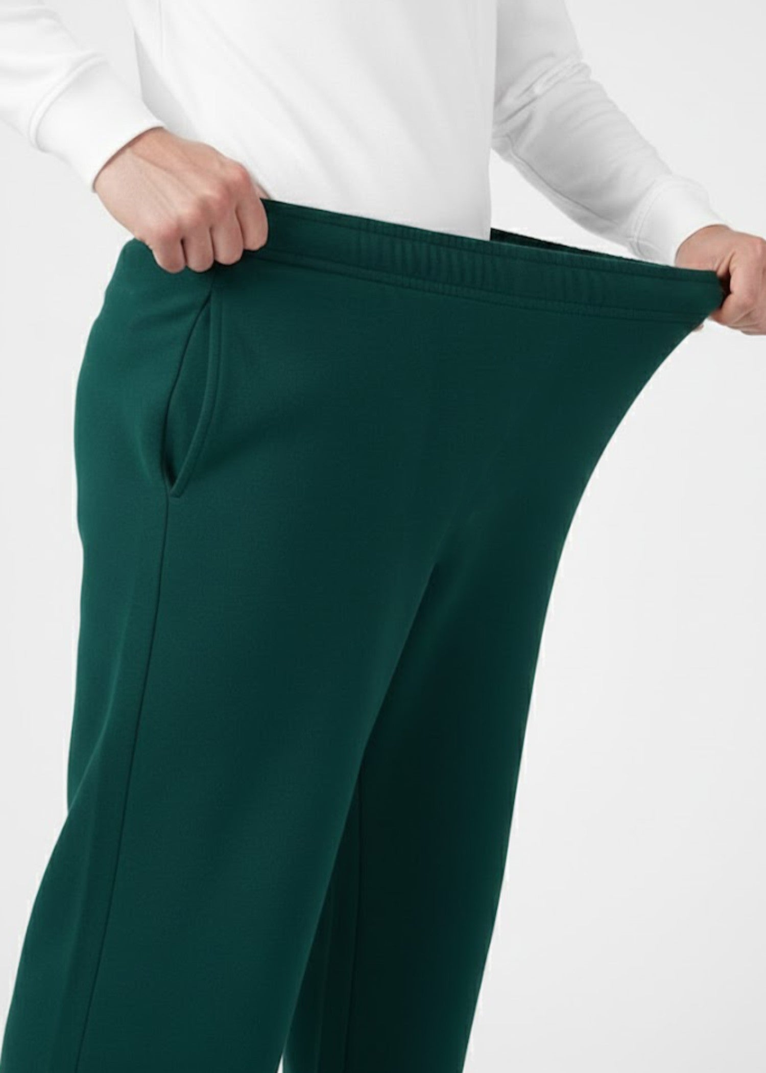 cotton Trousers in Pine green