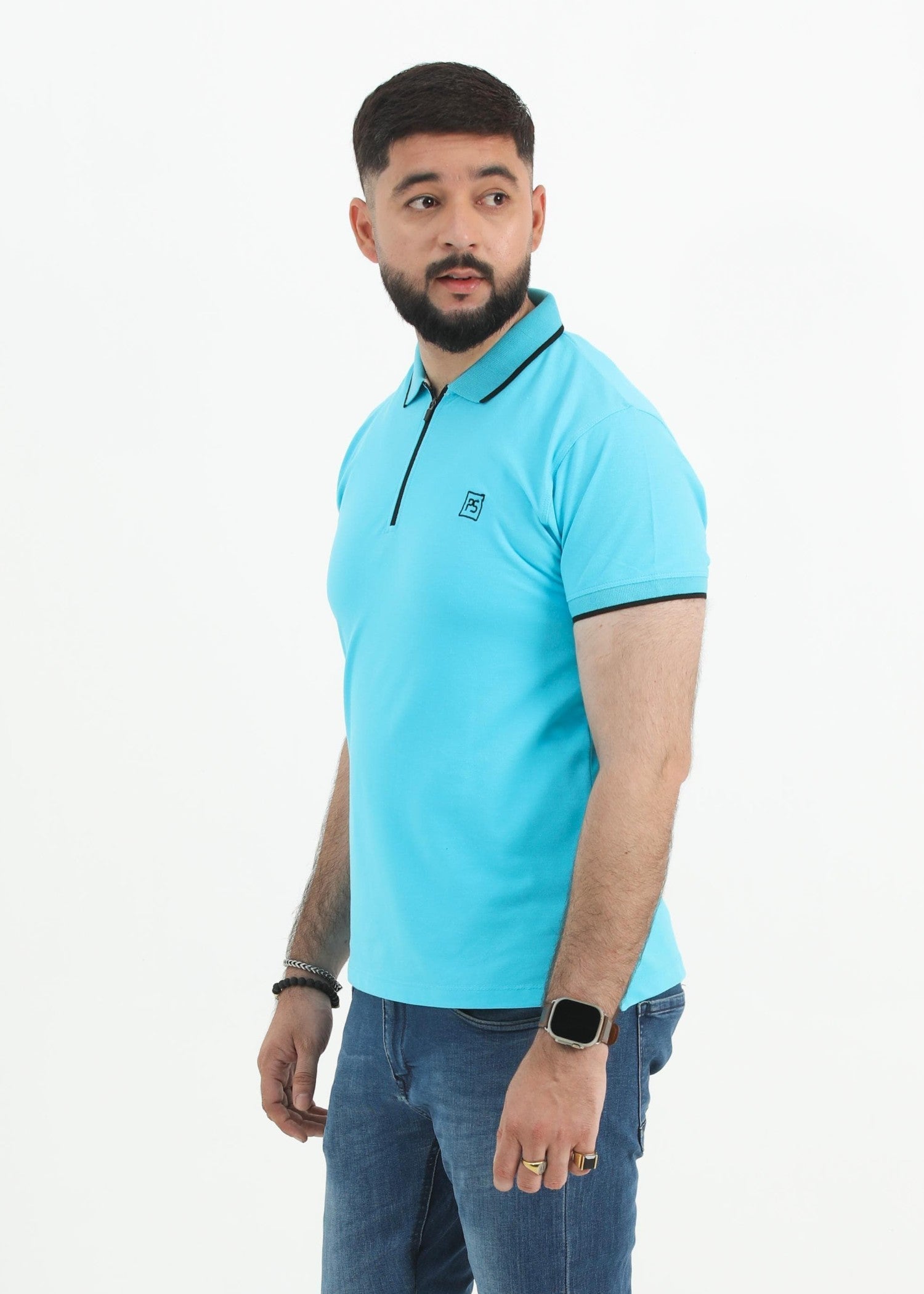 porque/pique Polo Shirt in Aquamarine