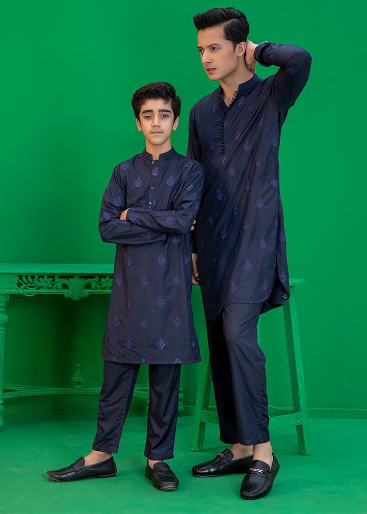 wash & wear Kurta Set in Dark blue