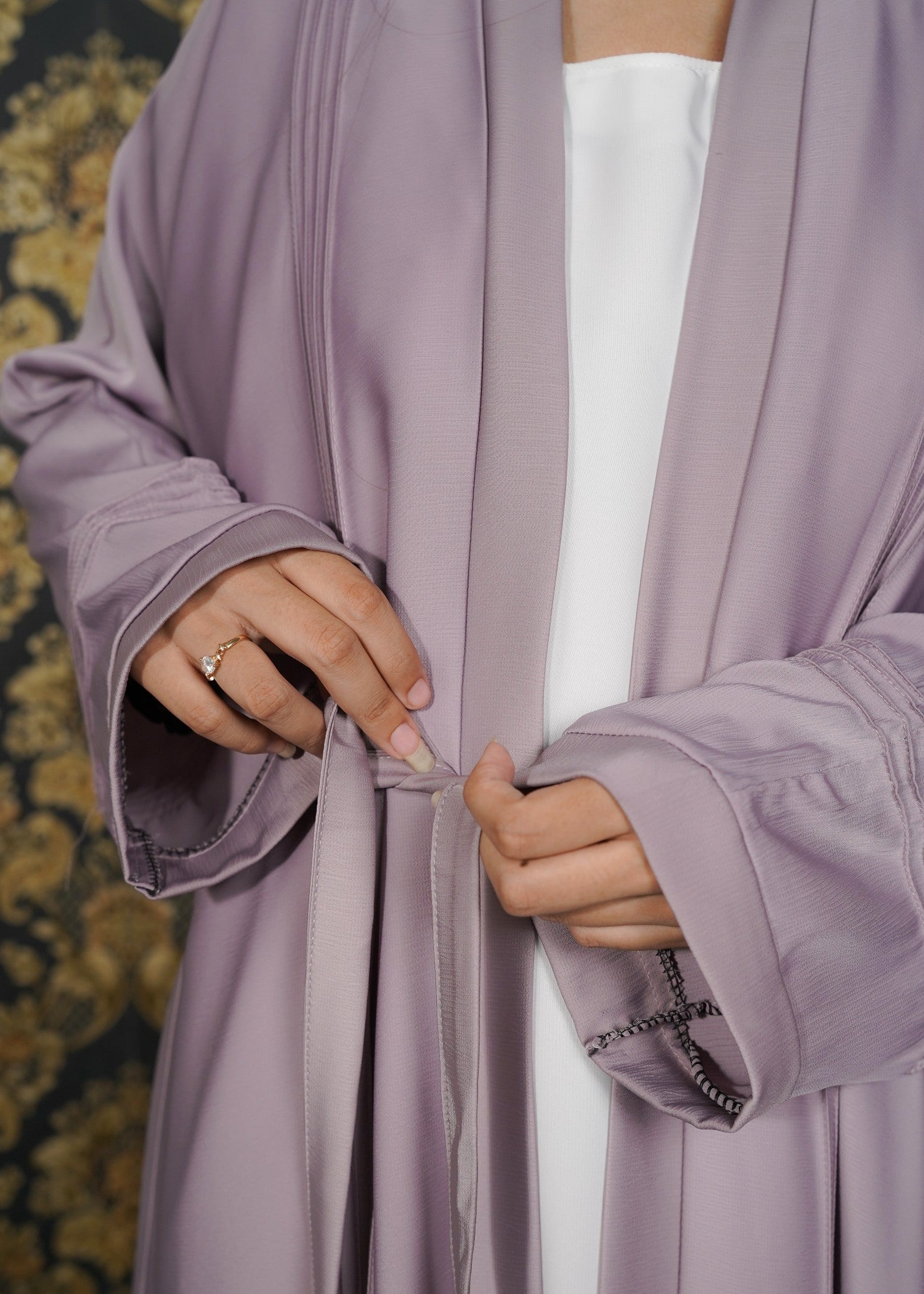 thai silk Abaya in Lilac