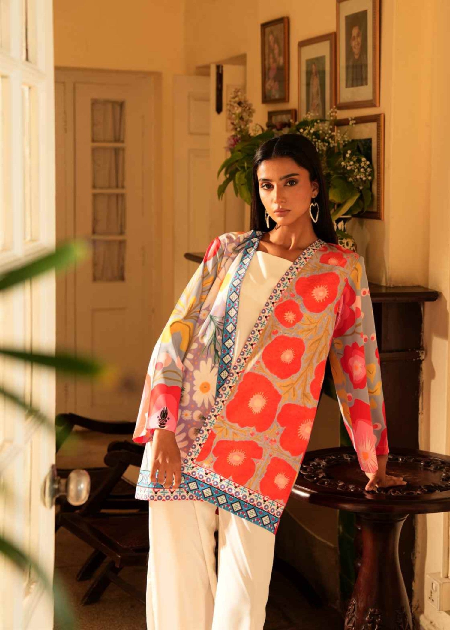 crepe Gown in Multi