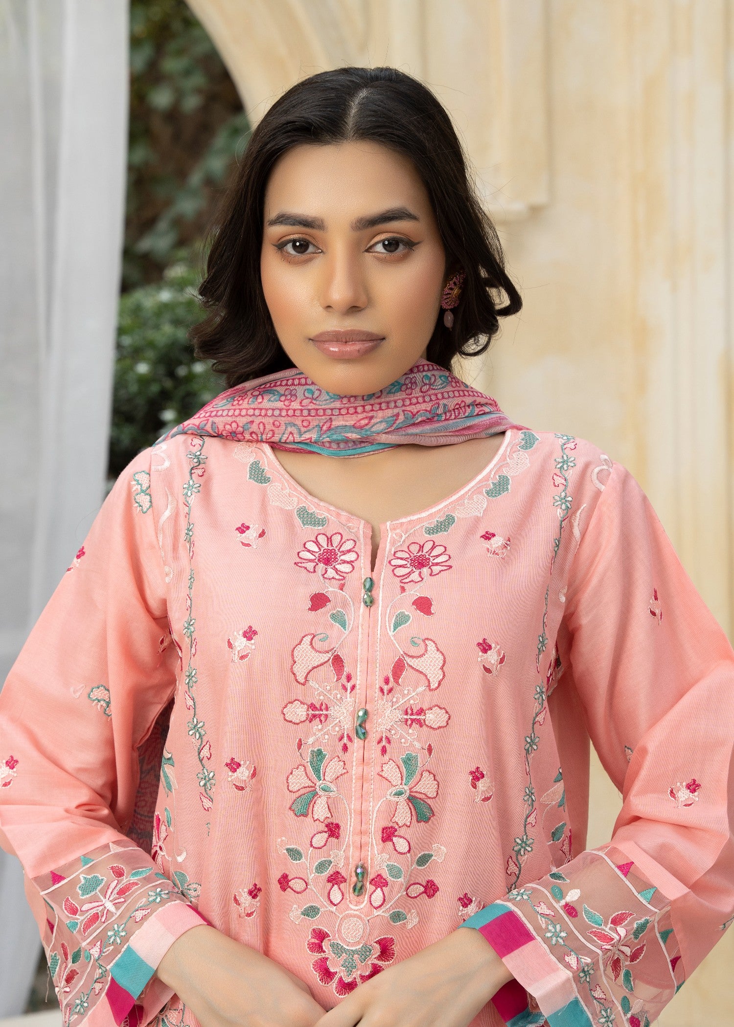 lawn cotton Kurta Set in Blush pink, blush