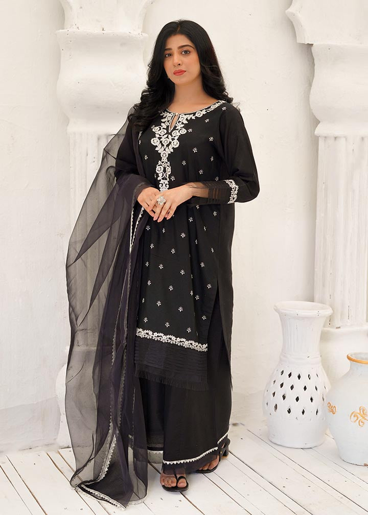 cotton silk Unstitched in Black