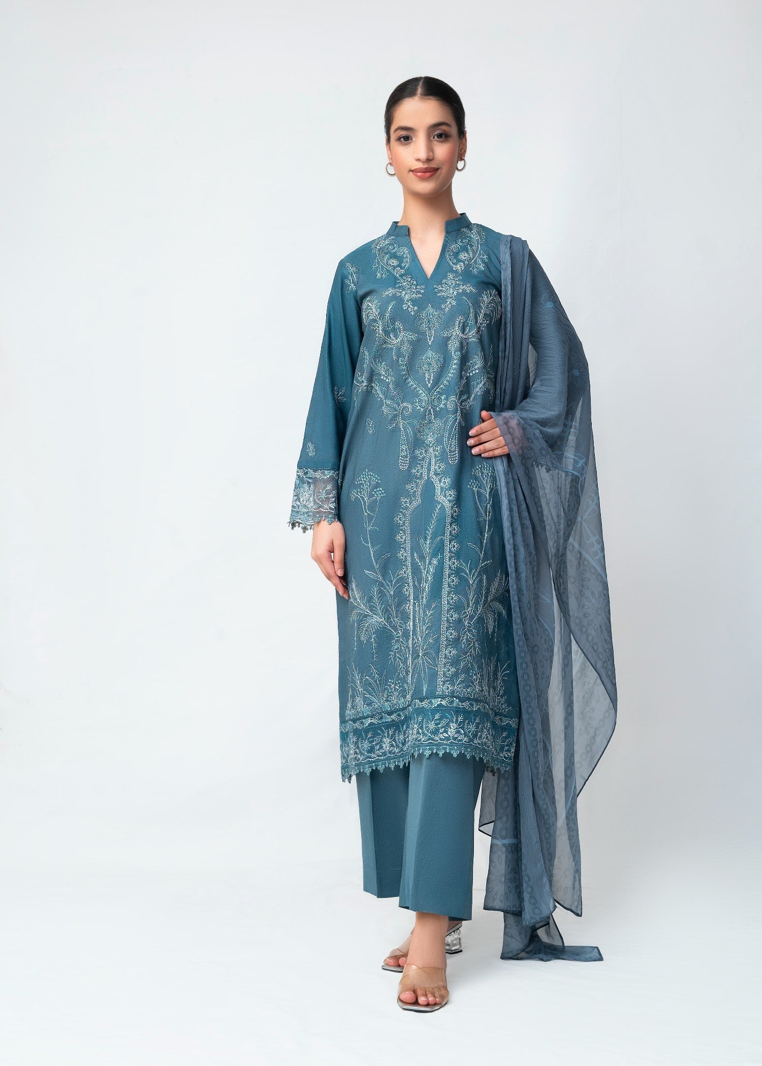 karandi Kurta Set in Blue