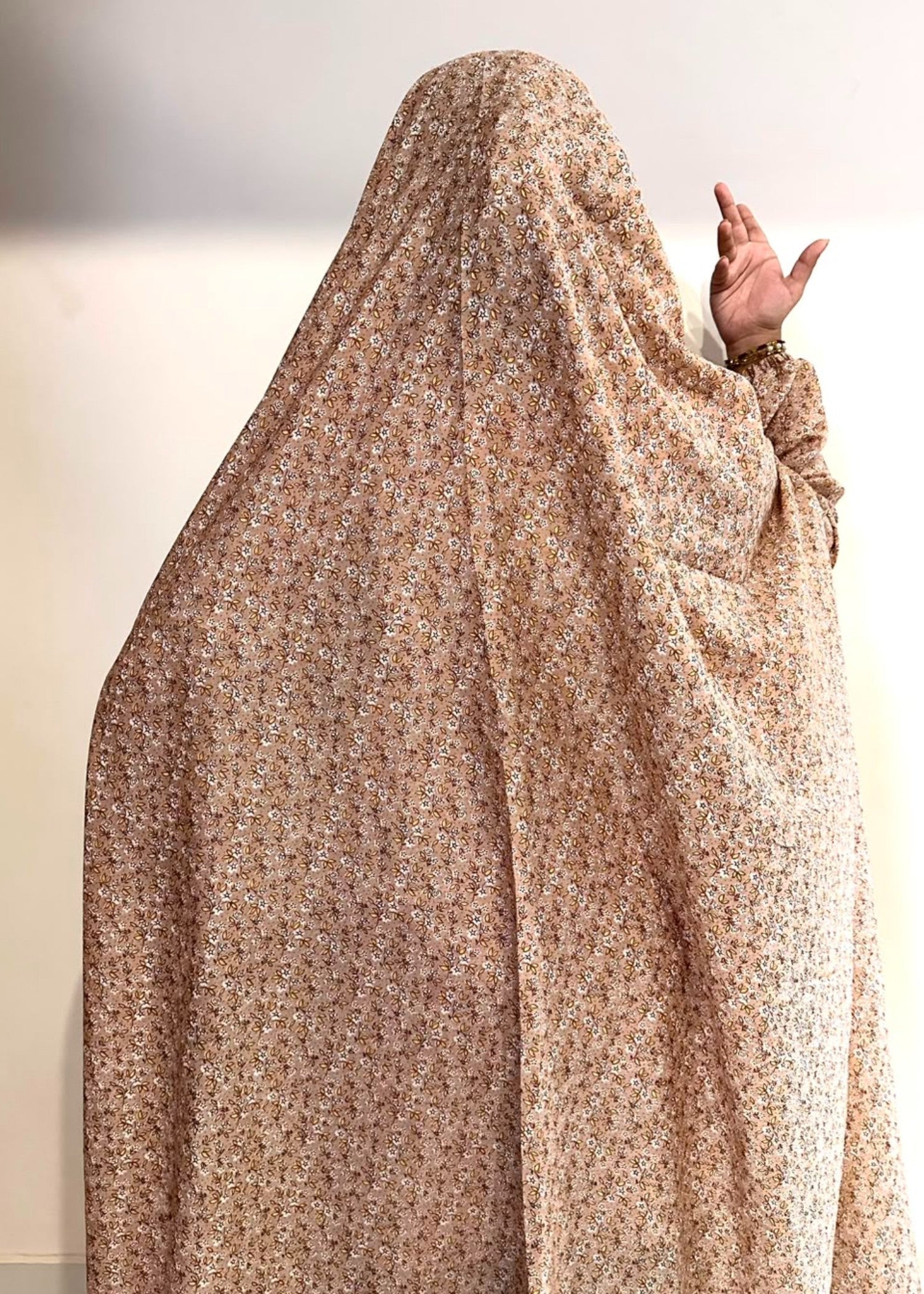 lawn Chaddar in Peach orange
