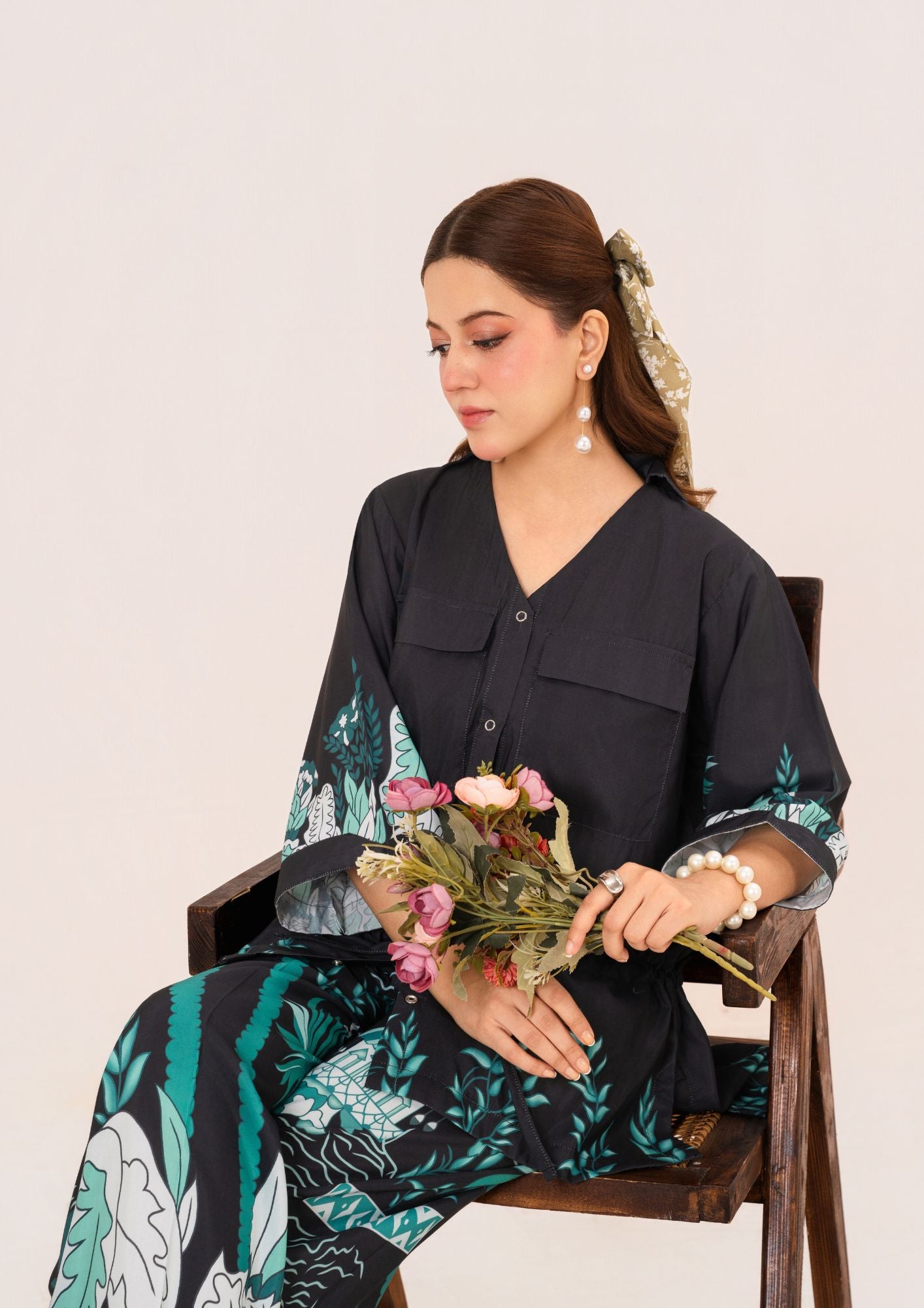swiss cotton Co ord Sets in Black