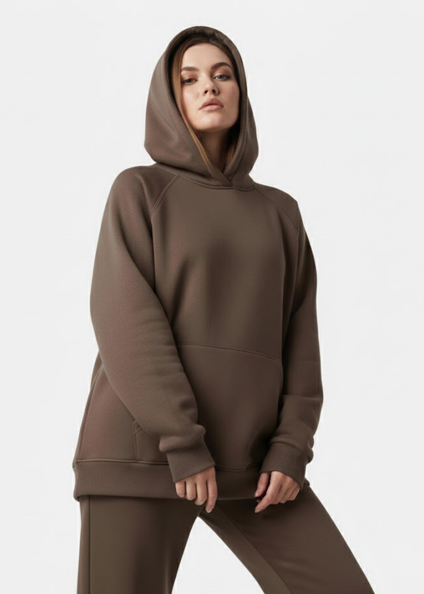 cotton Hoodie in Hazelwood brown