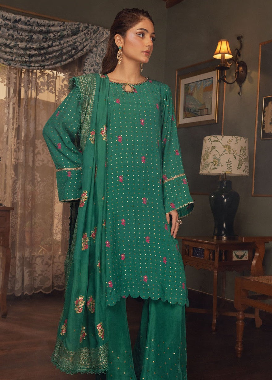 silk Kurta Set in Green