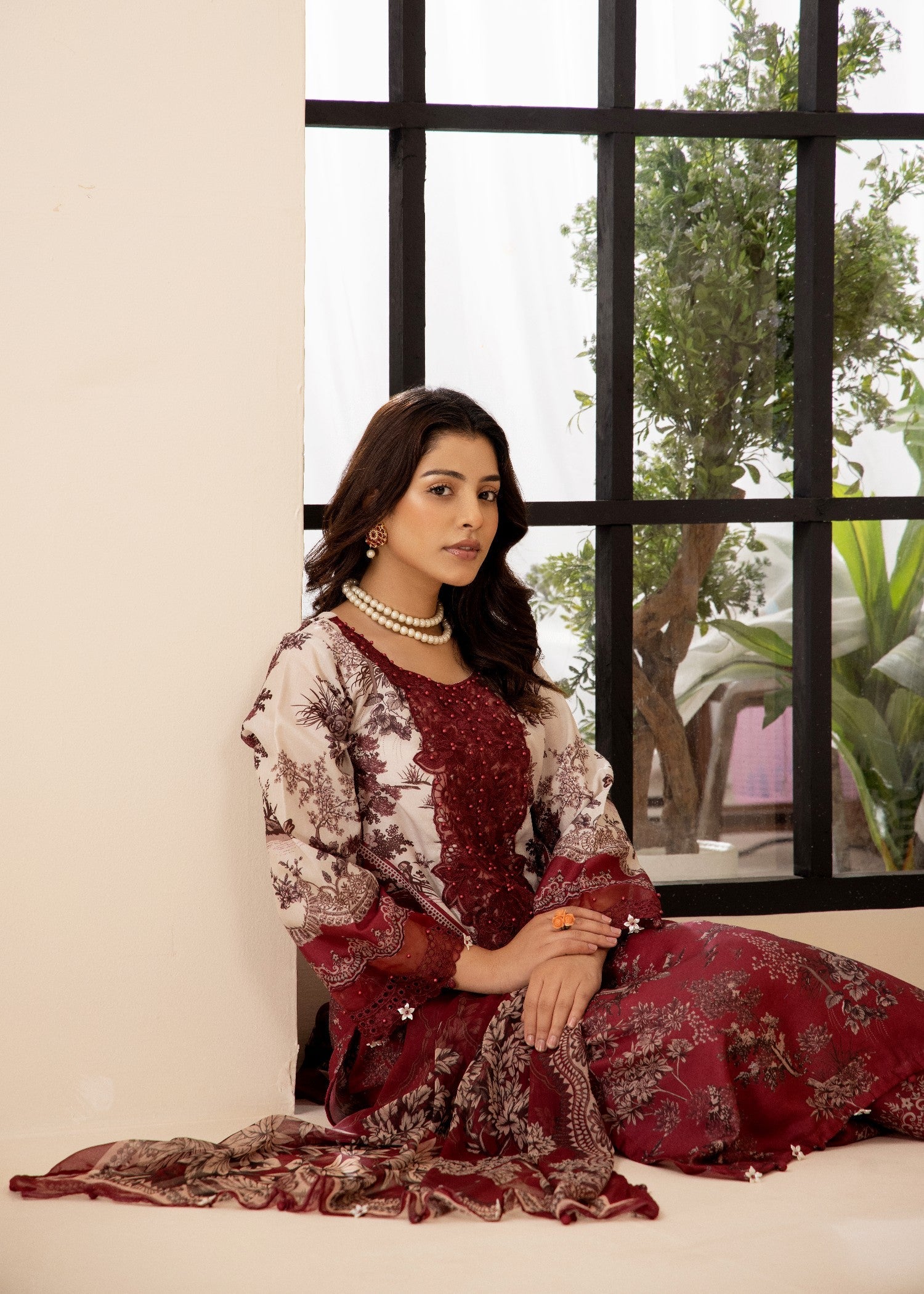 poly silk Kurta Set in Maroon