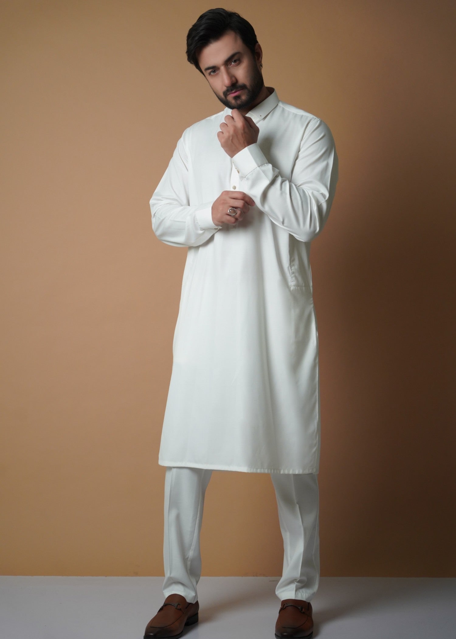 viscose Kurta Set in Off-white