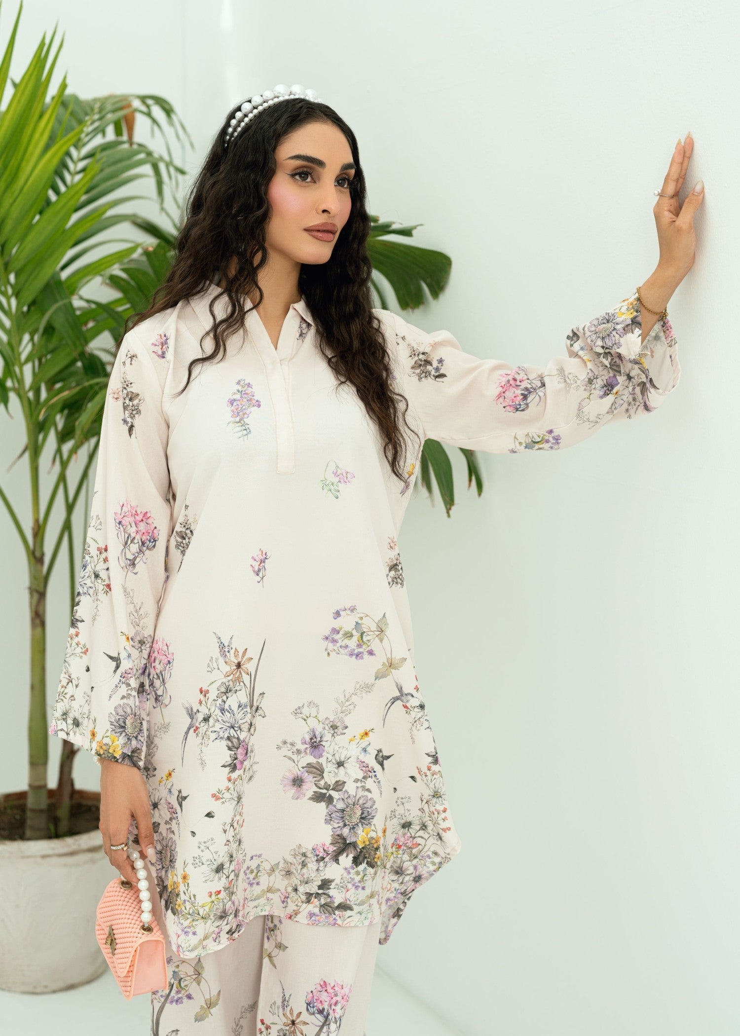 blended cambric Co Ord Sets in Off-white