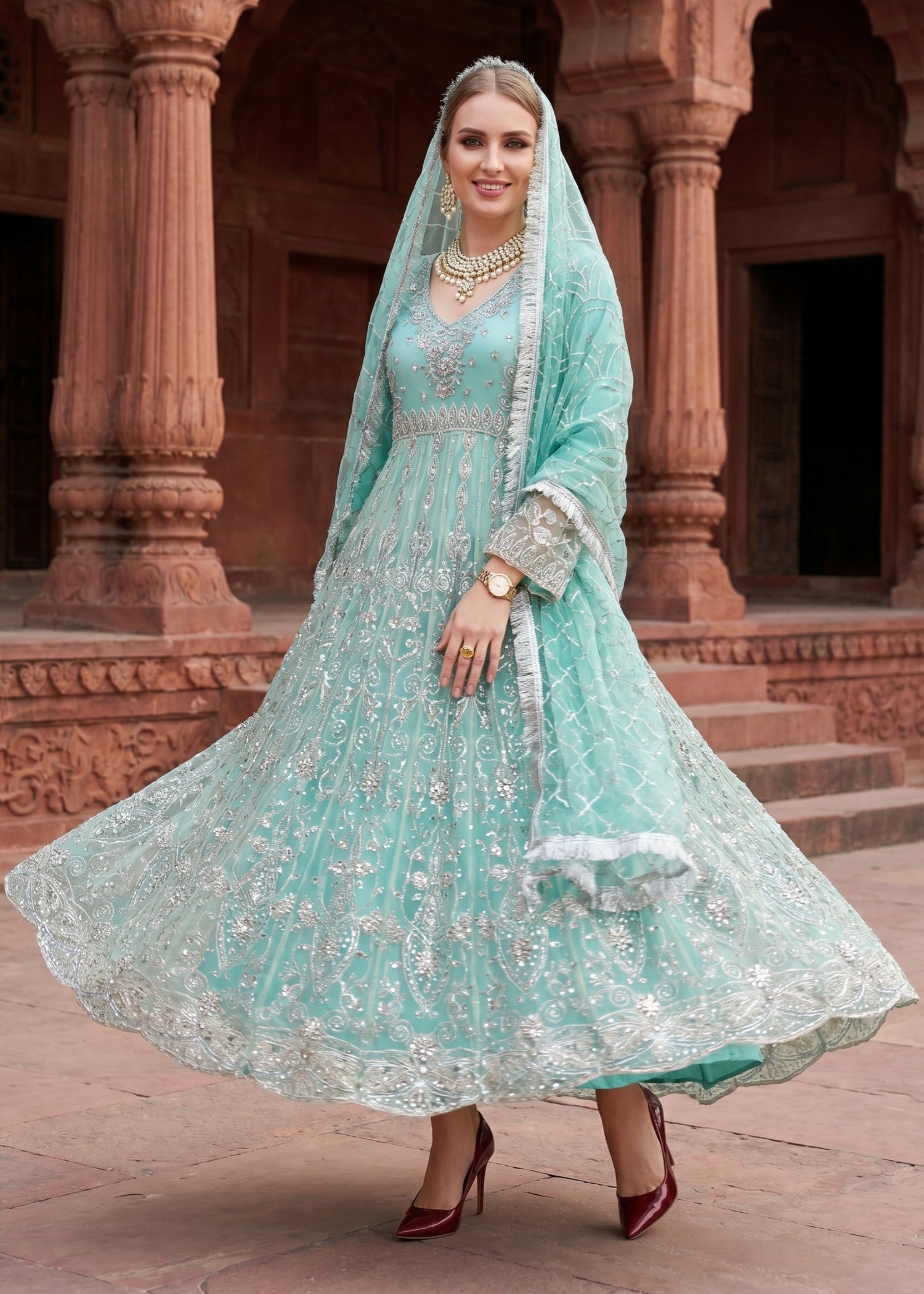 net Maxi in Aquamarine