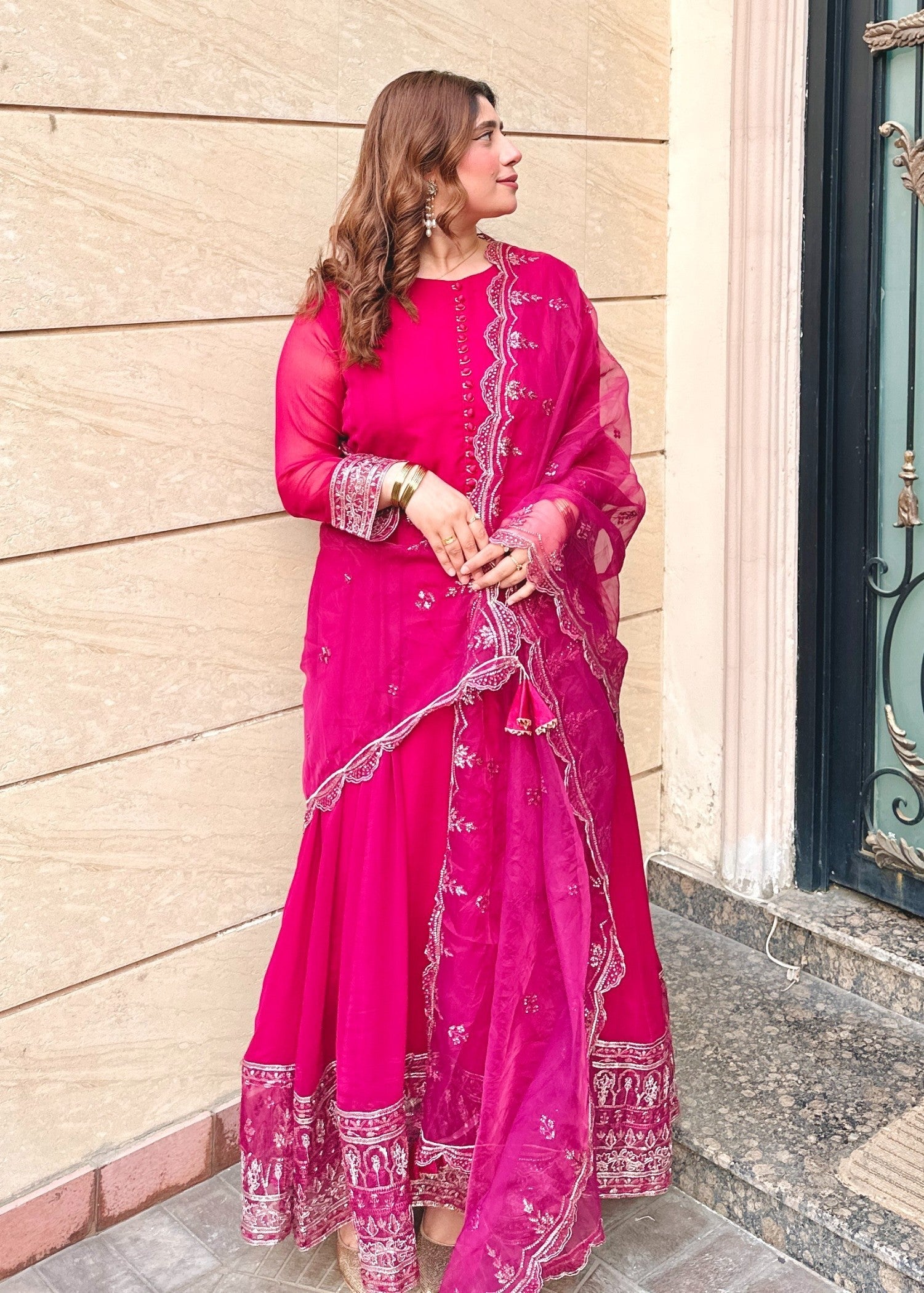 chiffon Maxi in Magenta