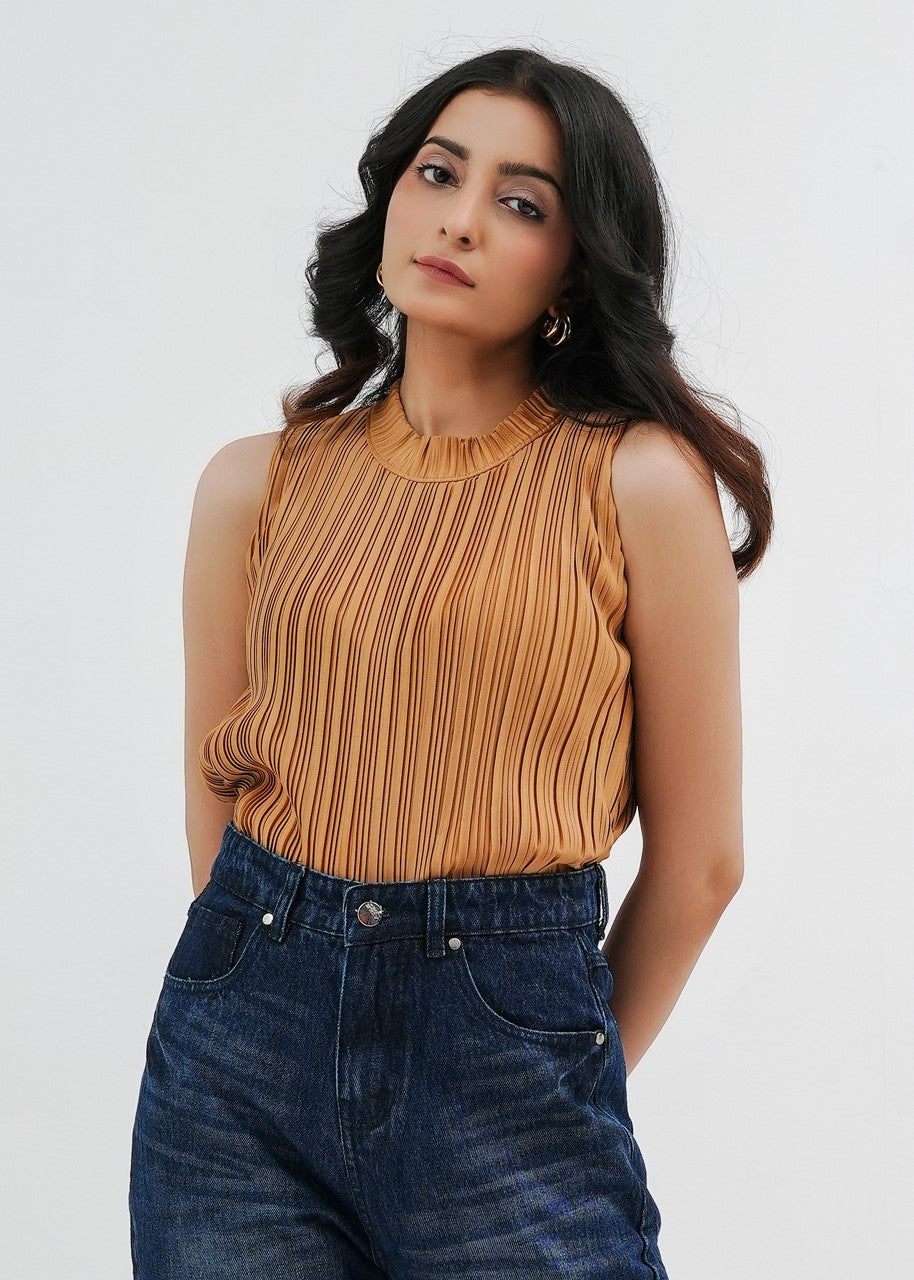 polyester Blouse in Brown