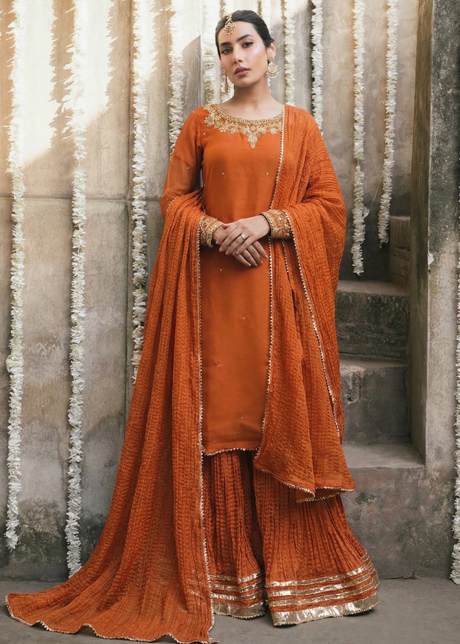 chiffon Sharara in Copper