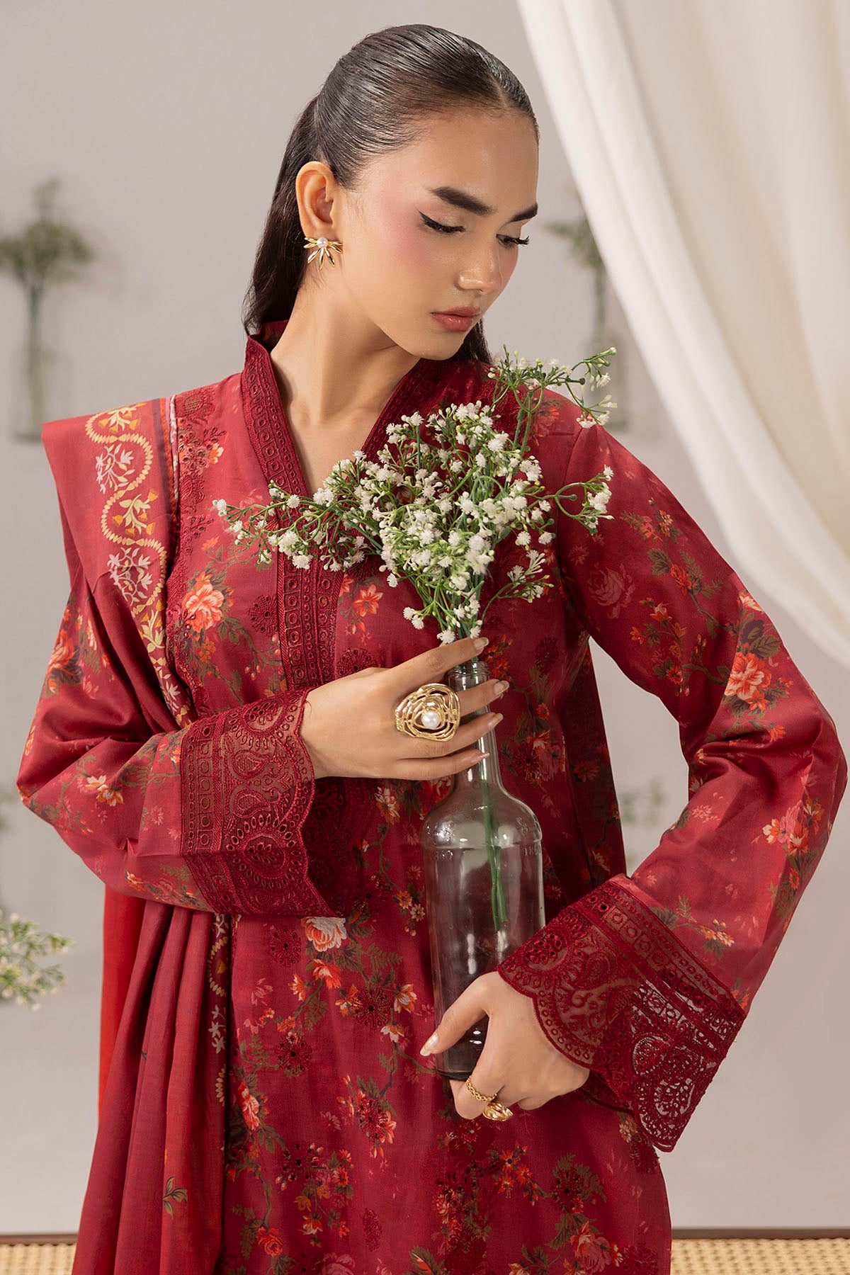 lawn Unstitched in Red