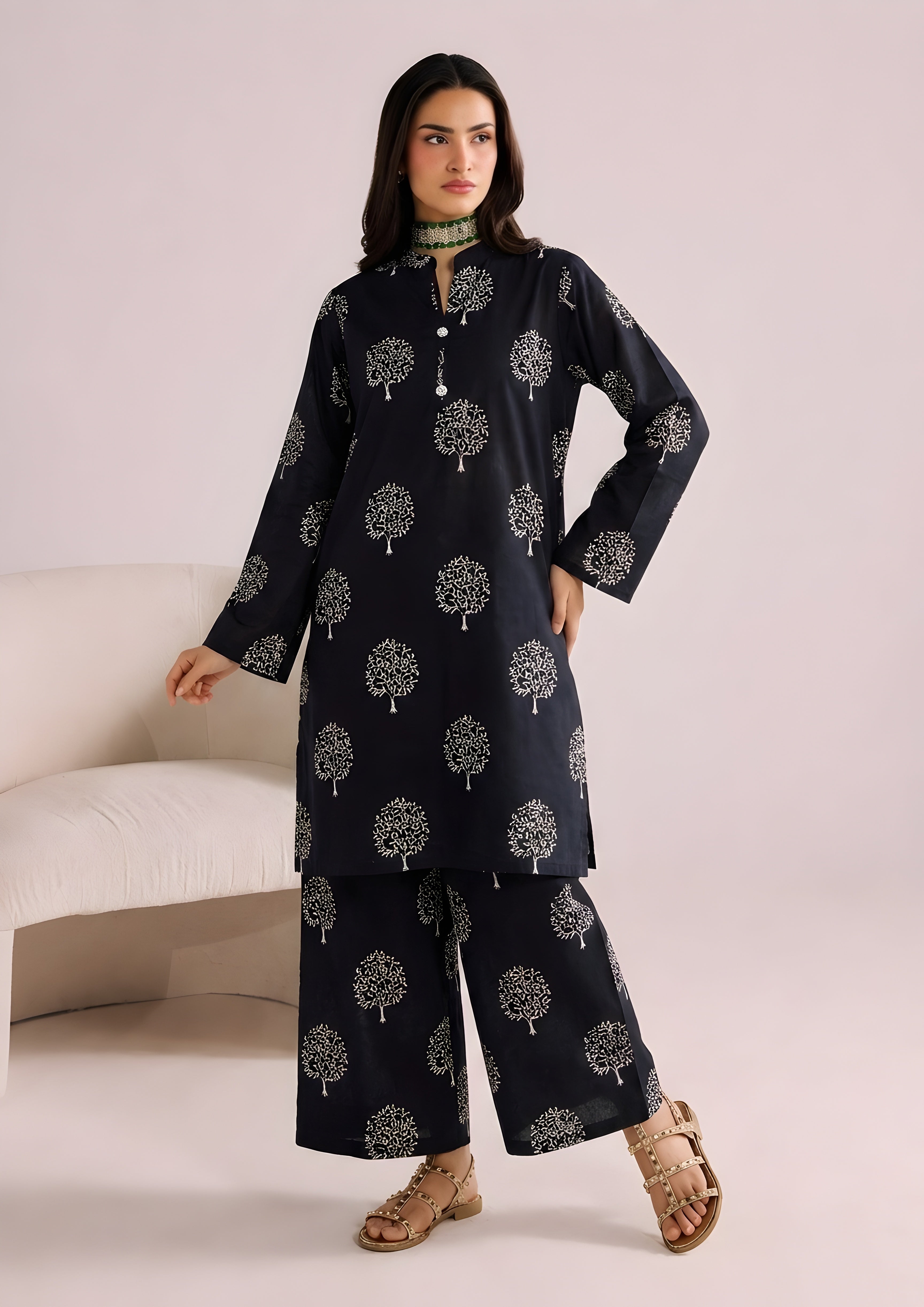 linen Co Ord Sets in Jet black